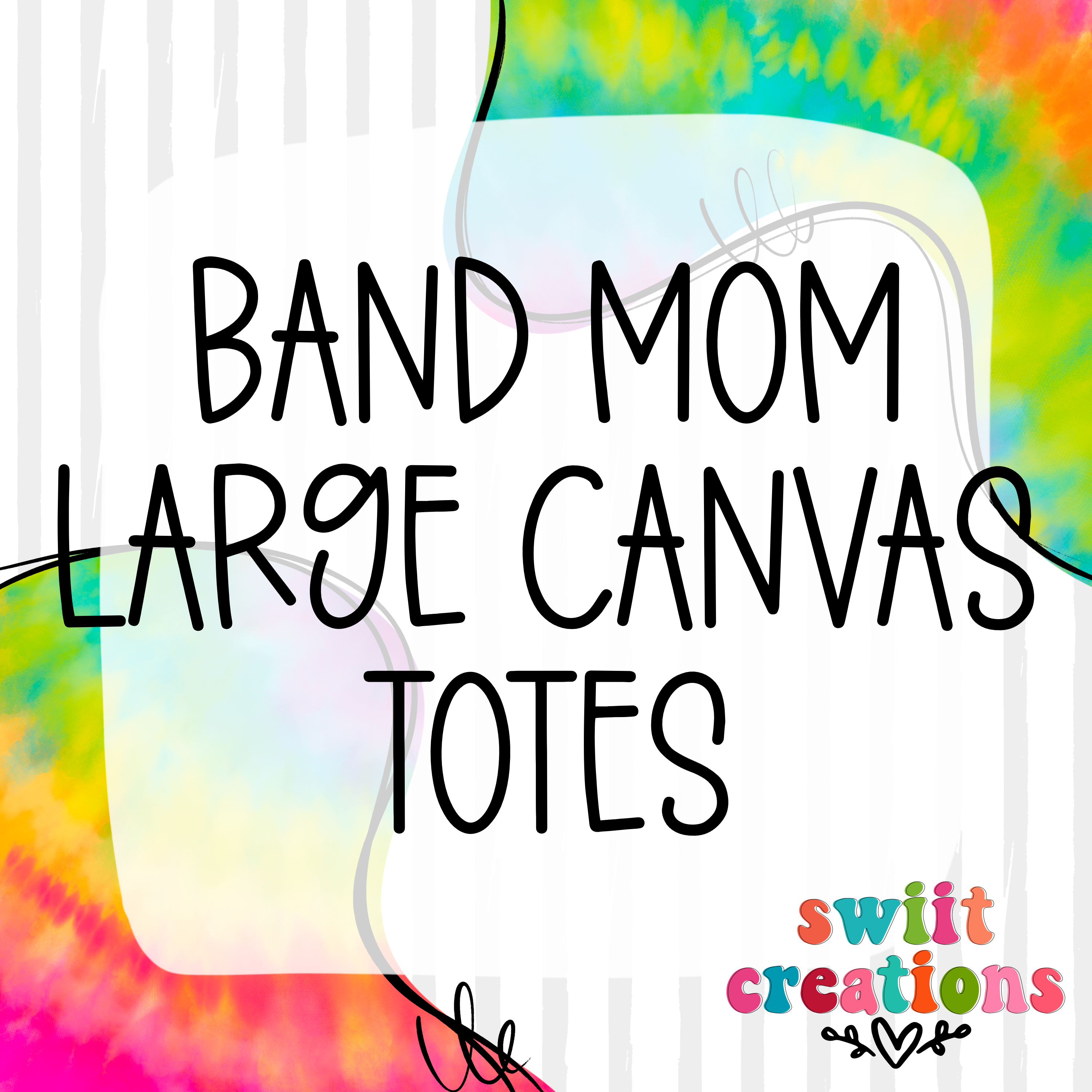 Band Mom Large Canvas Tote