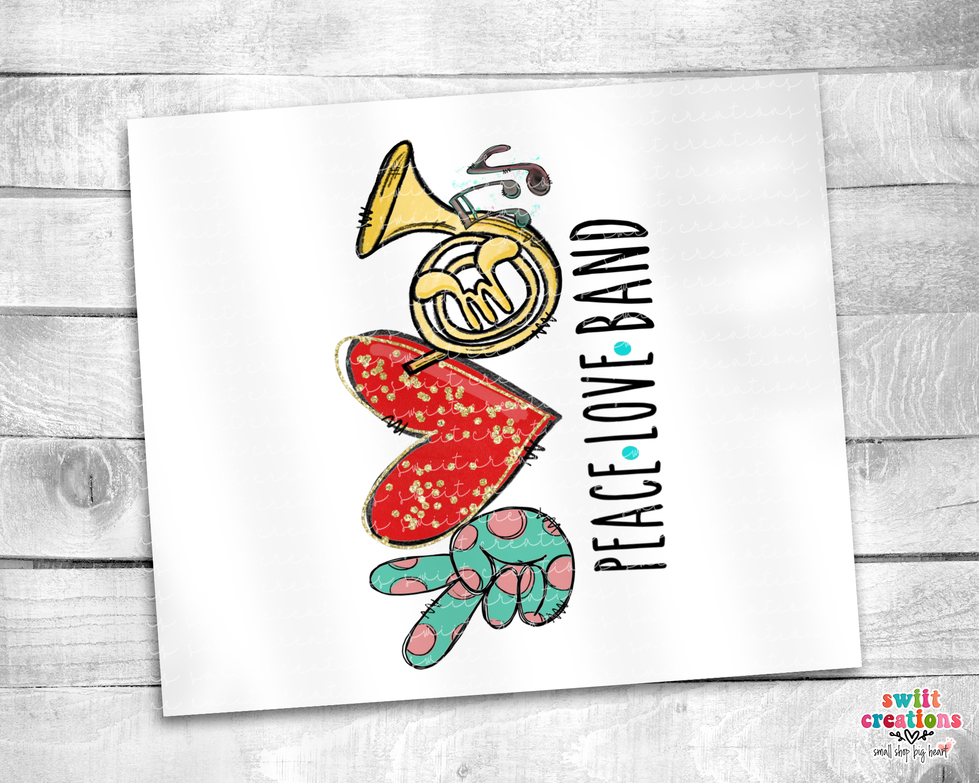 Peace Love Trambone Tumbler (T266)