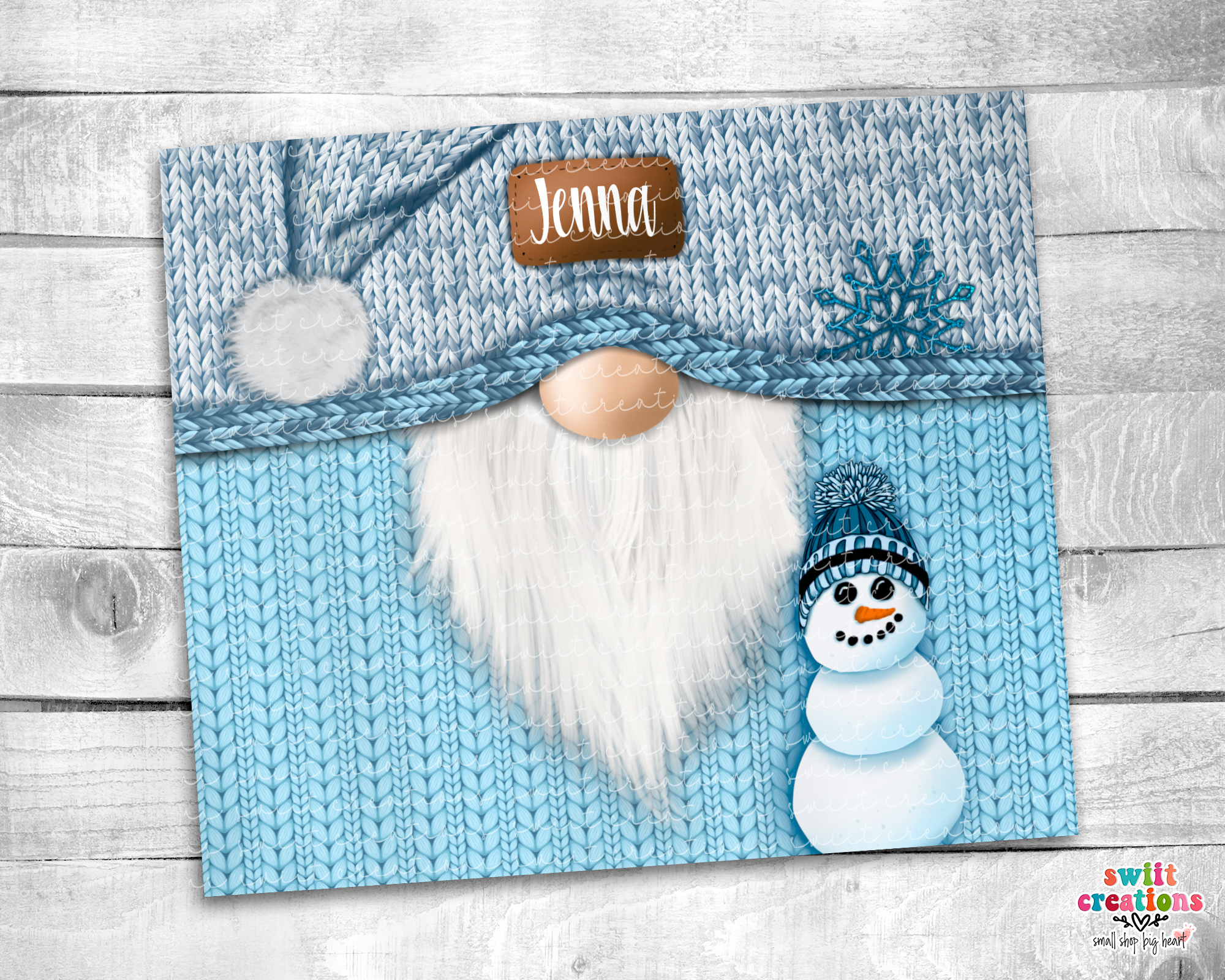 Blue Christmas Gnome Tumbler (T303)