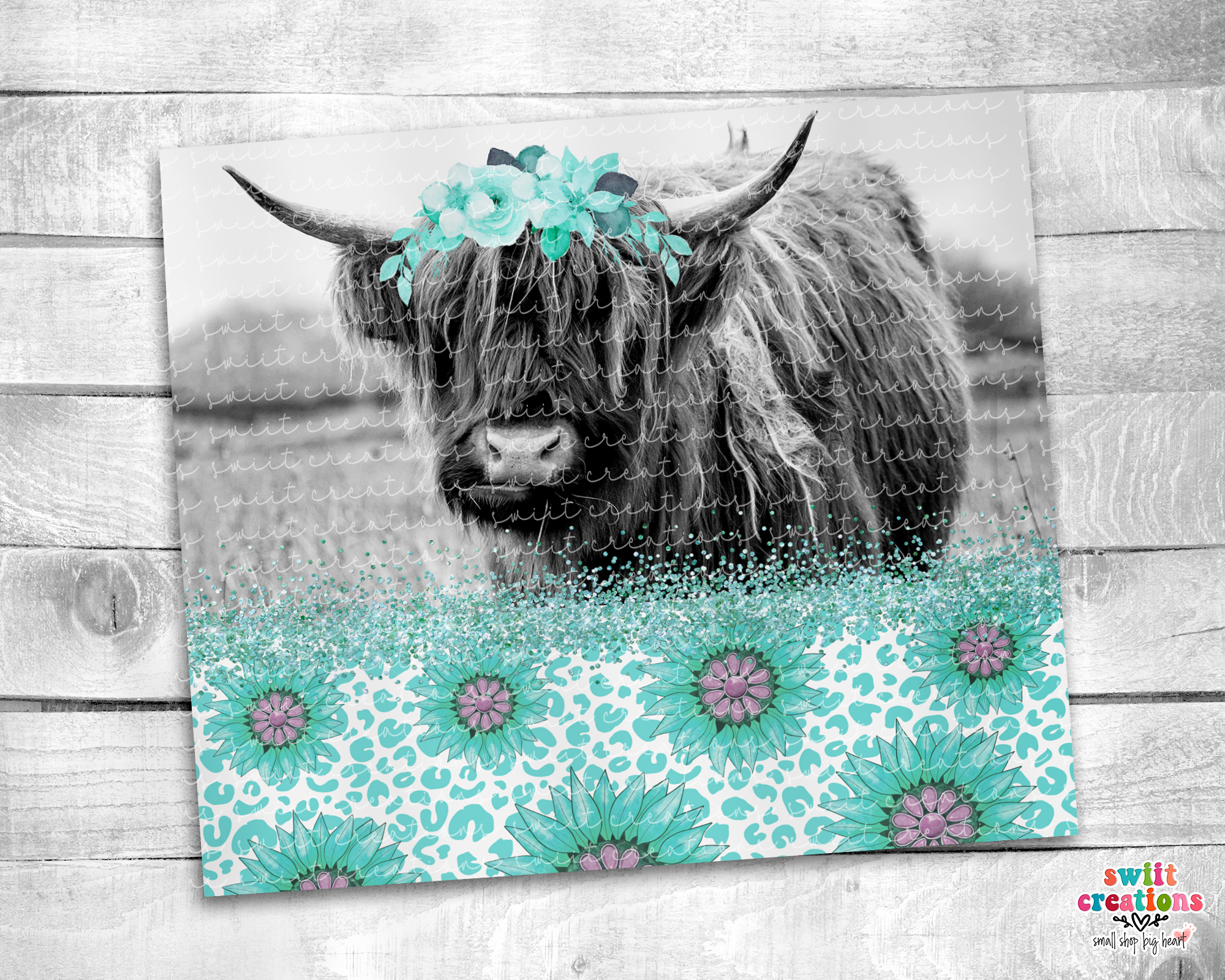 Floral Cow Tumbler (T379)