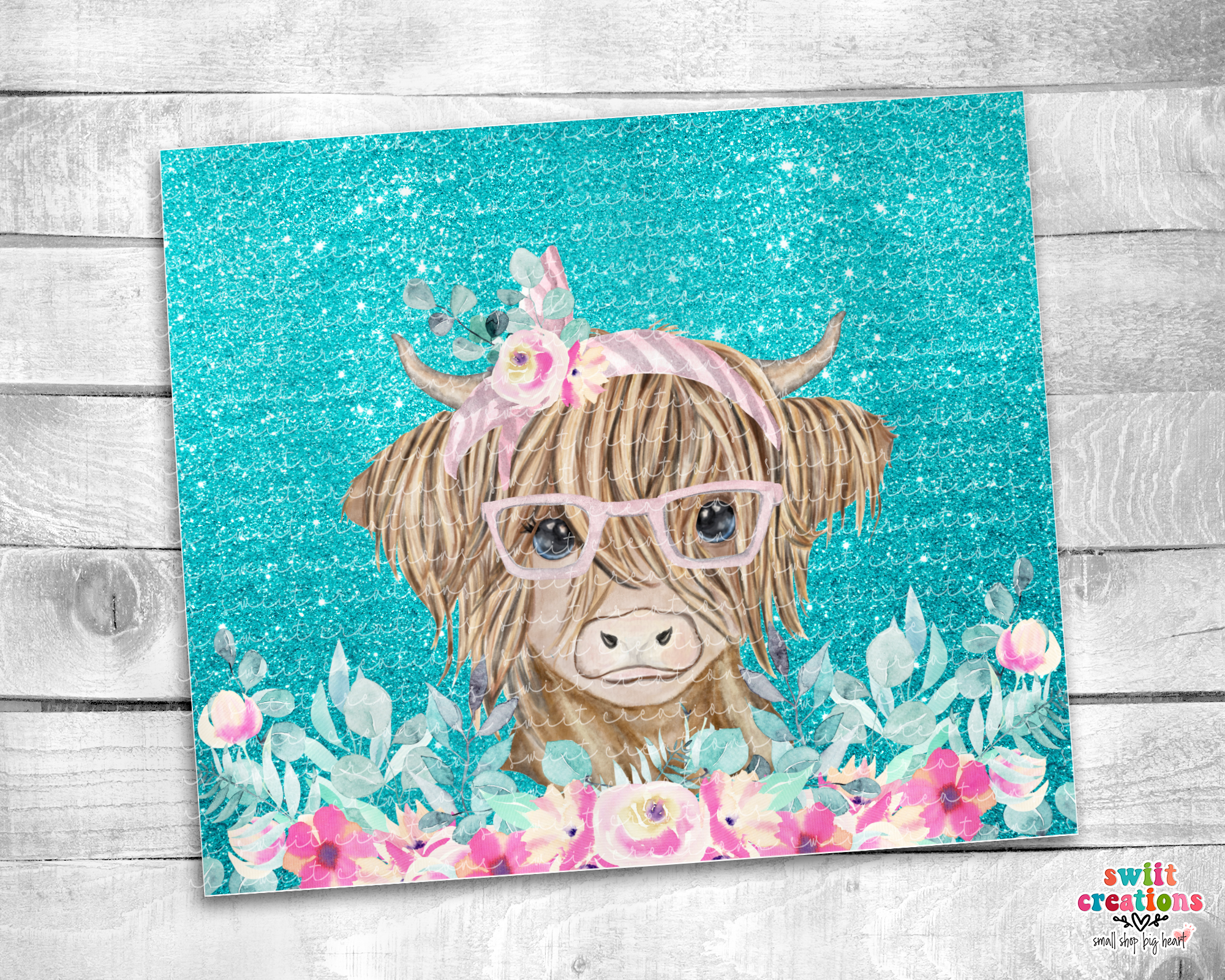 Floral Cow Tumbler (T344)