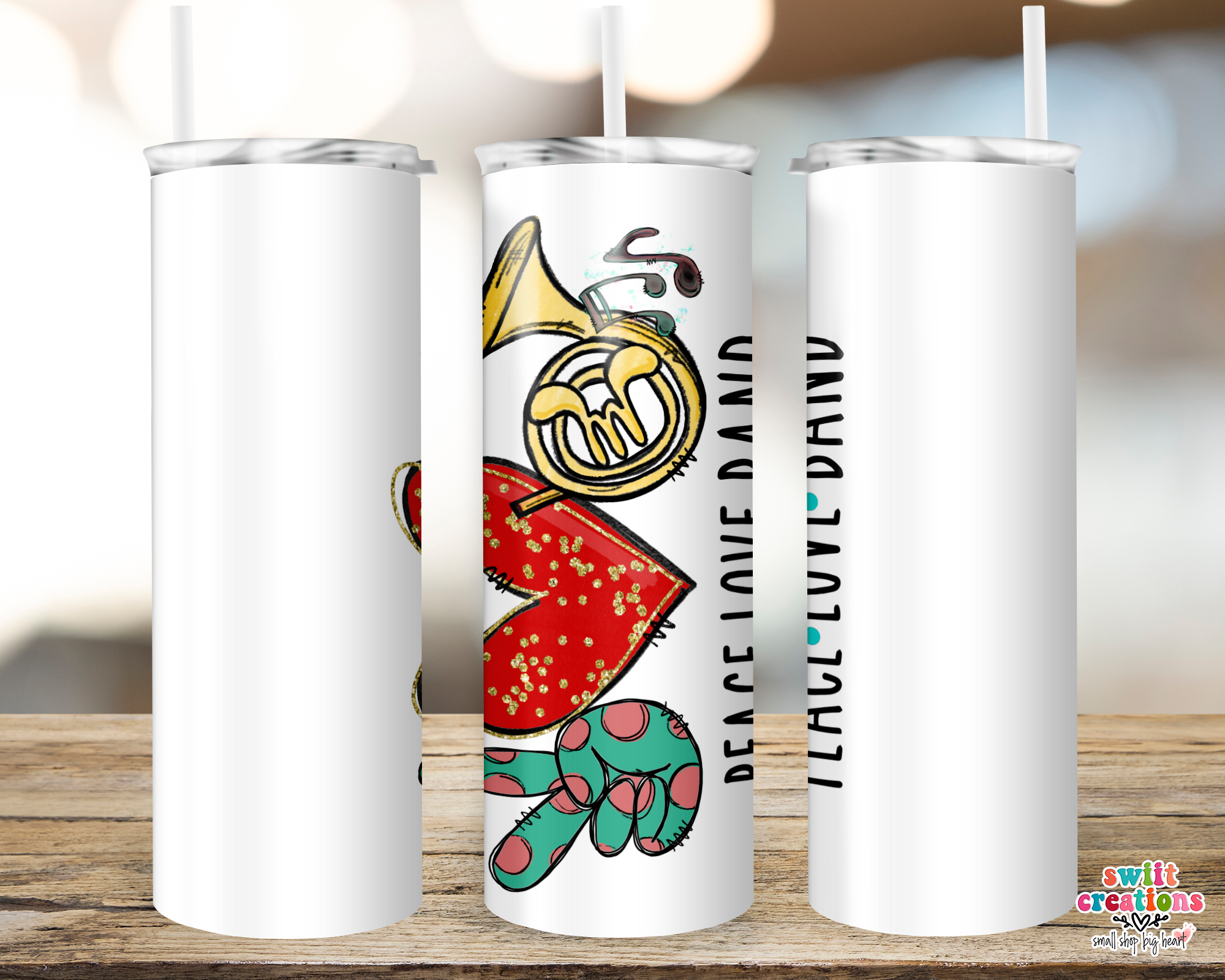 Peace Love Trambone Tumbler (T266)