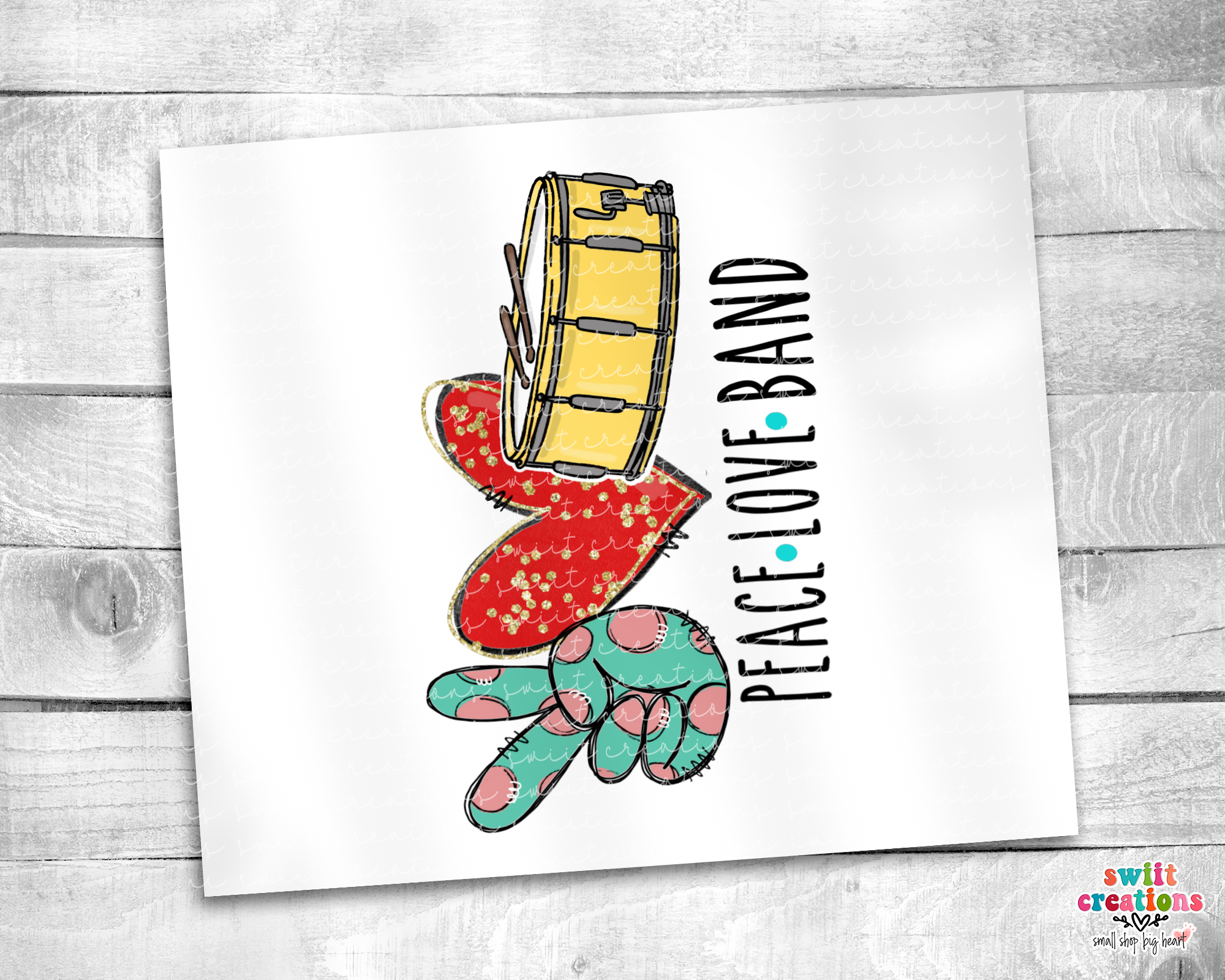 Peace Love Band Tumbler (T268)