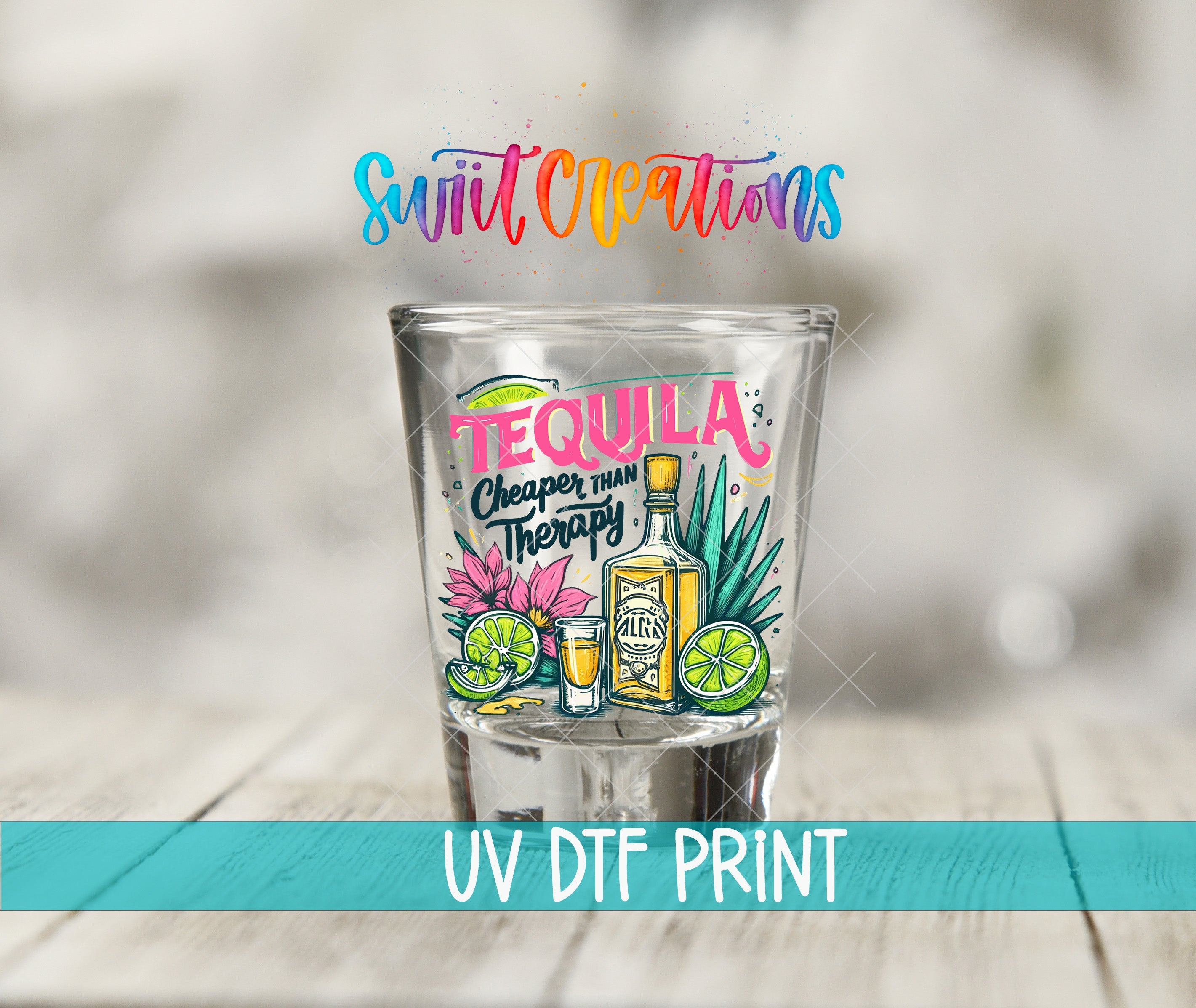 Shot Glass UV DTF Transfers