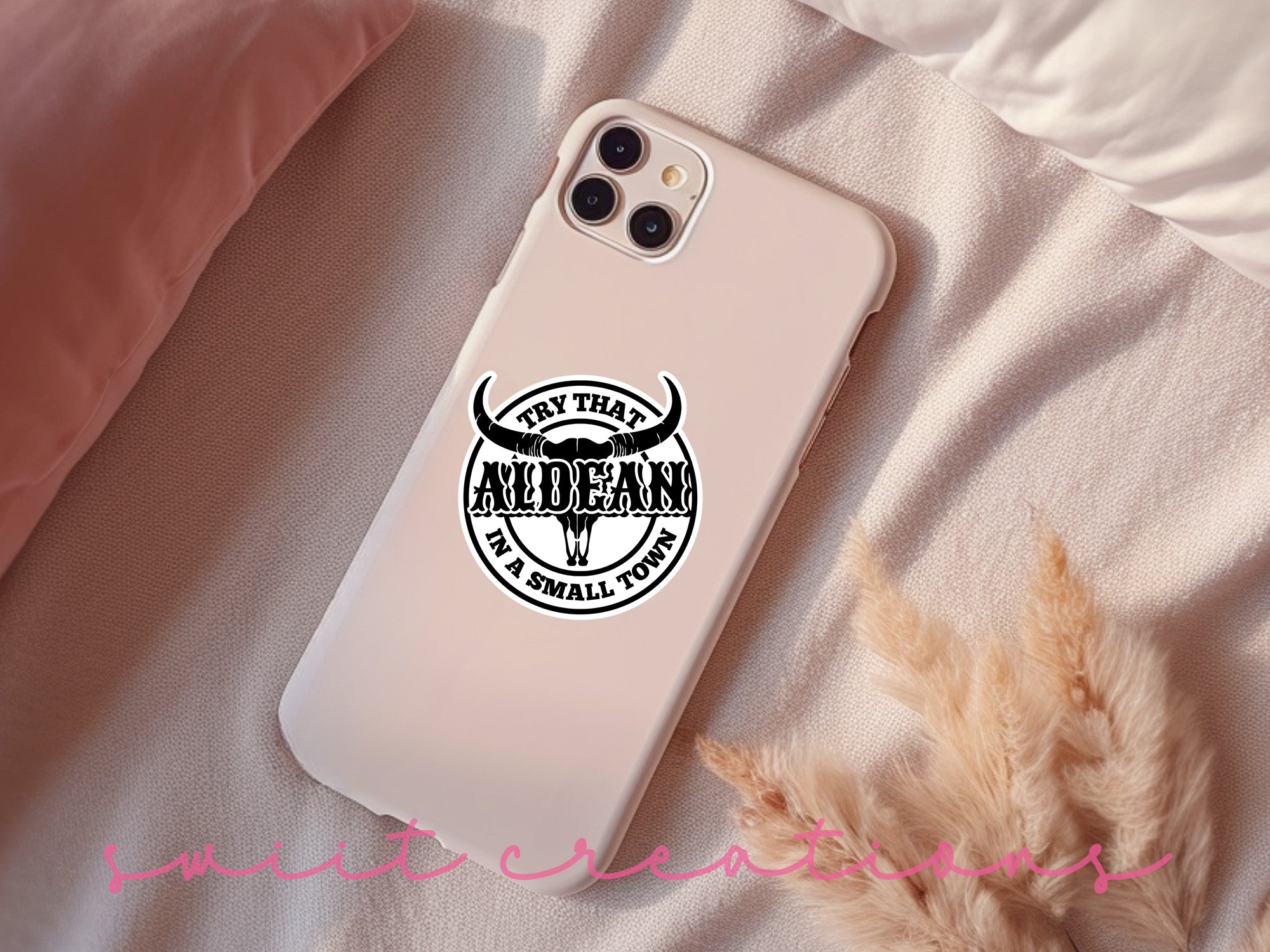 a phone case with a sticker on it