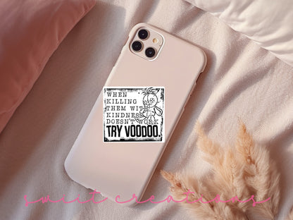 a phone case that has a sticker on it