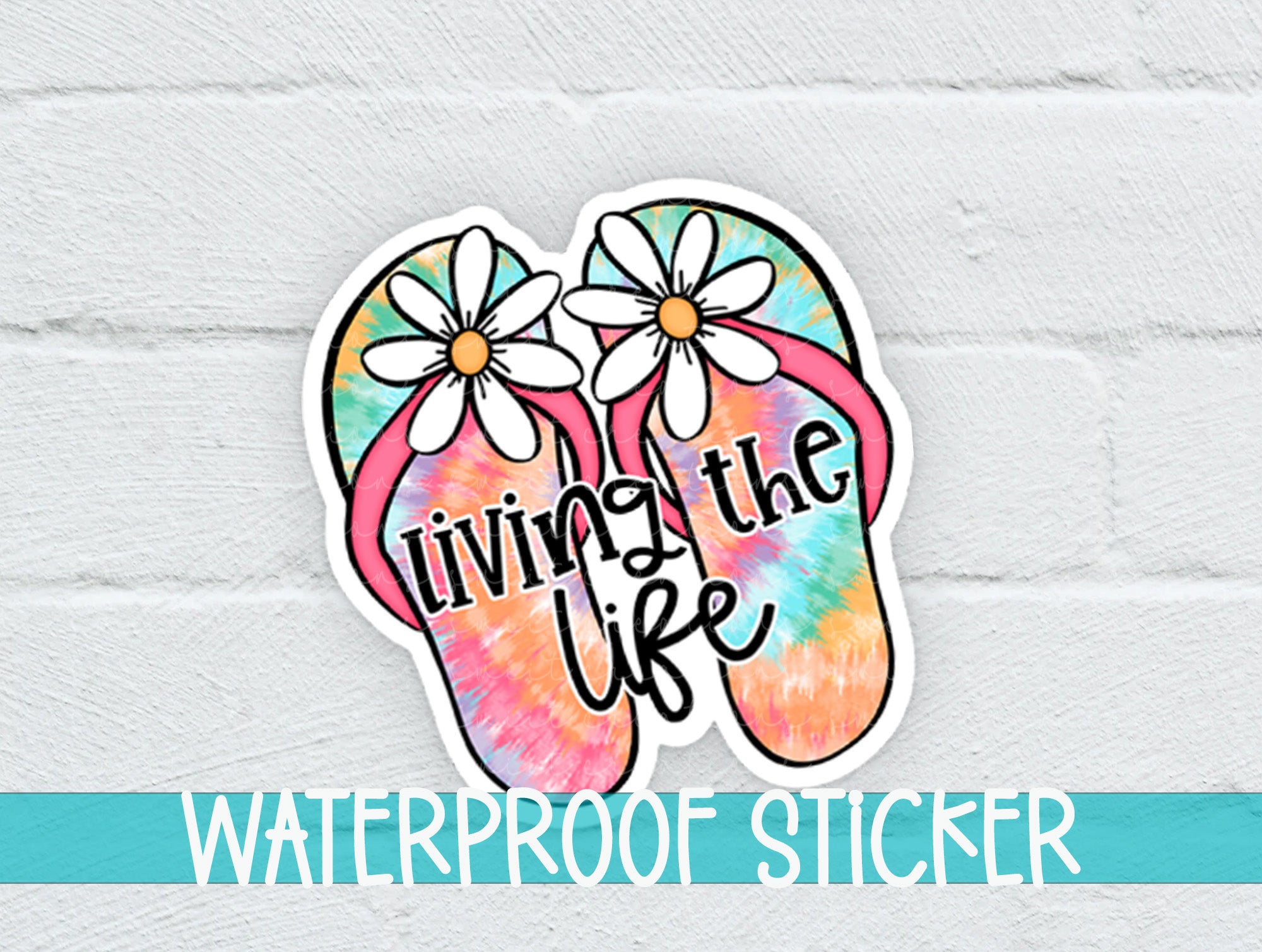 a sticker that says living the life of a waterproof sticker
