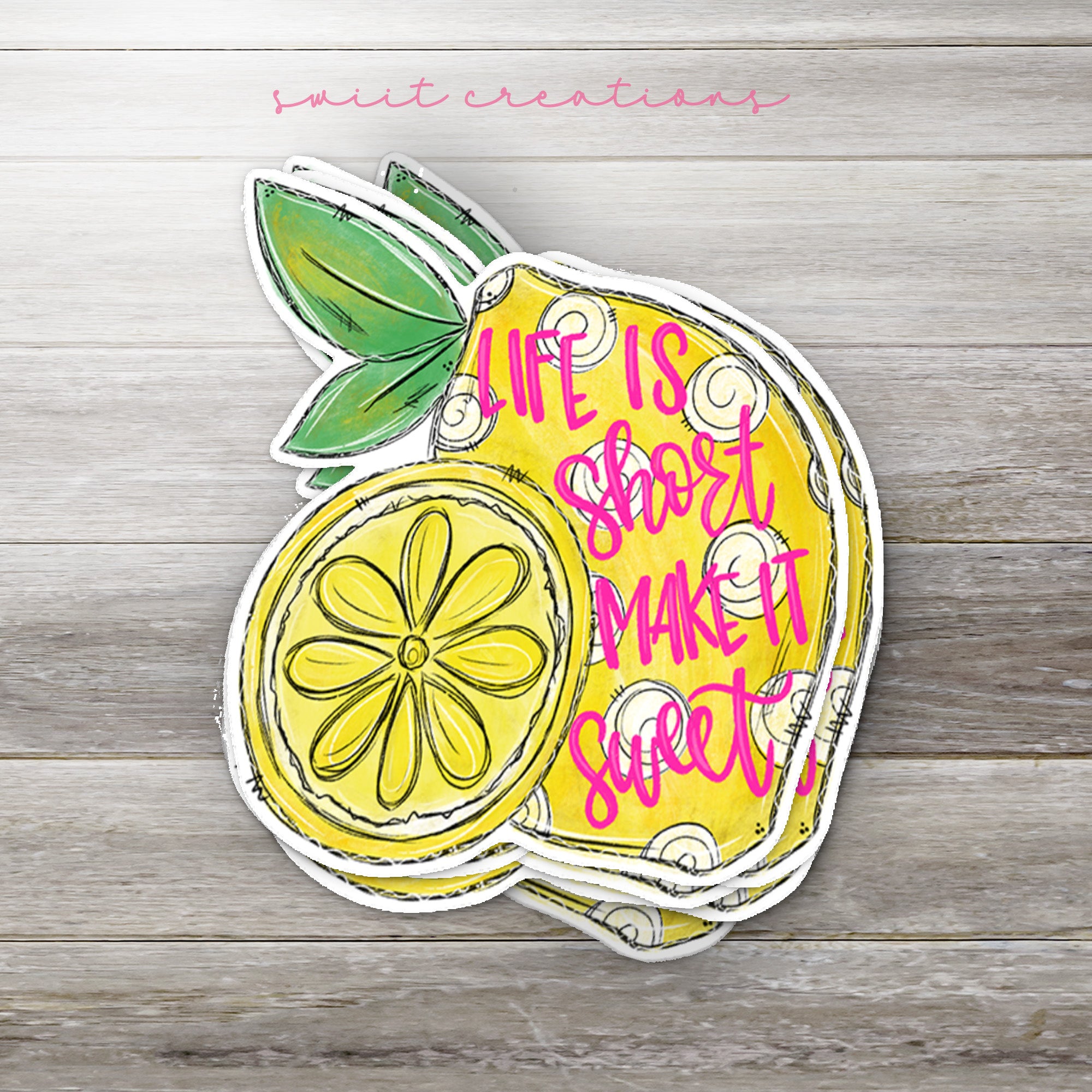 a cutout of a lemon with the words life is short make it easy
