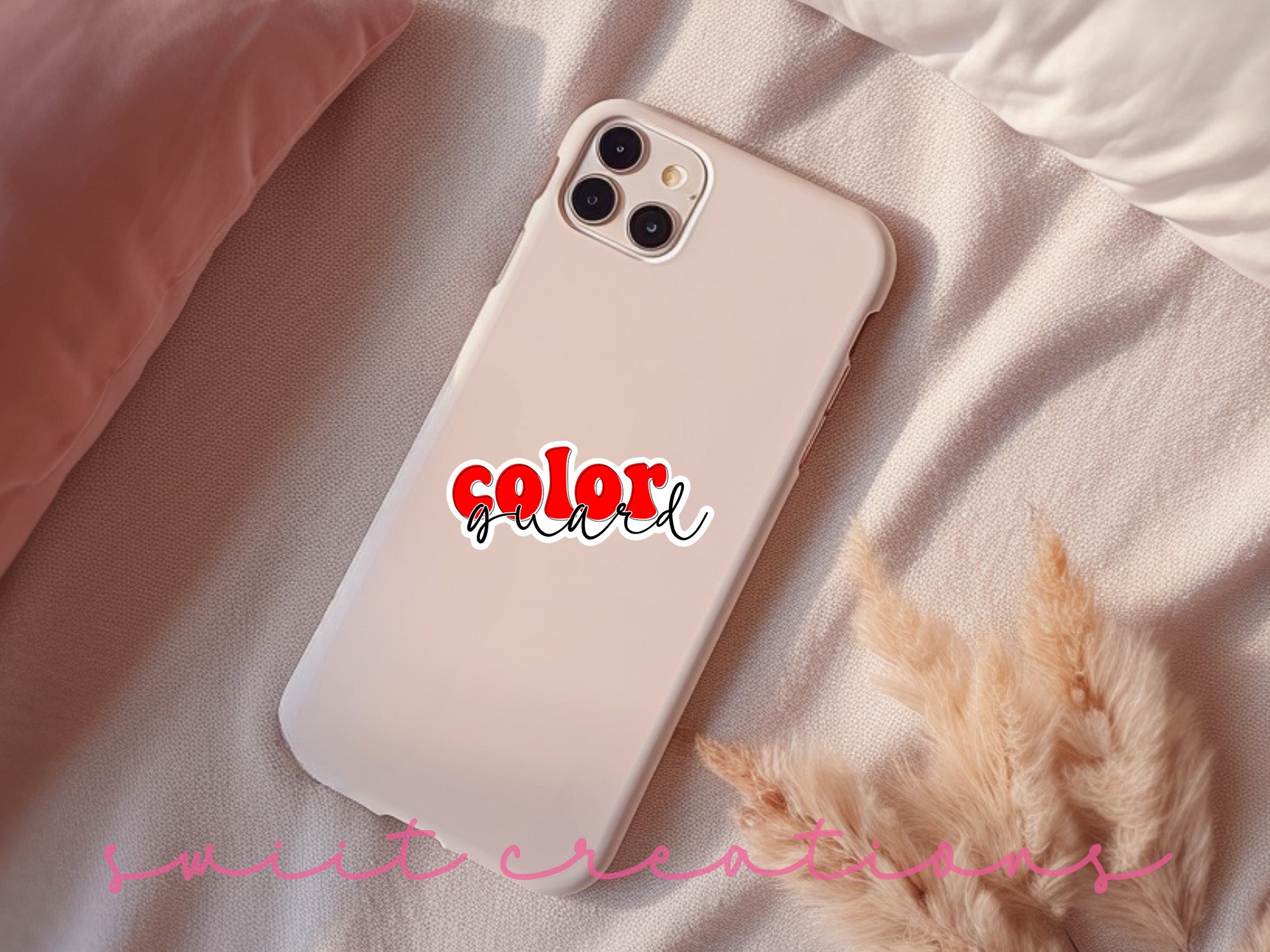 a white iphone case with the word color on it
