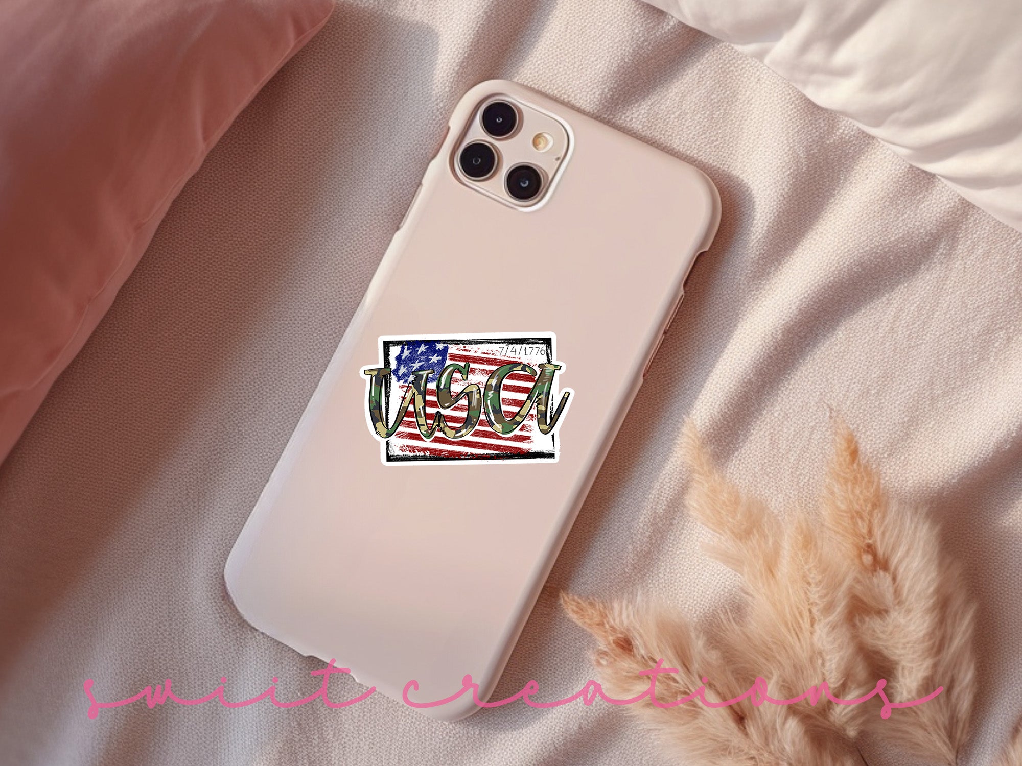 a phone case with a sticker on it
