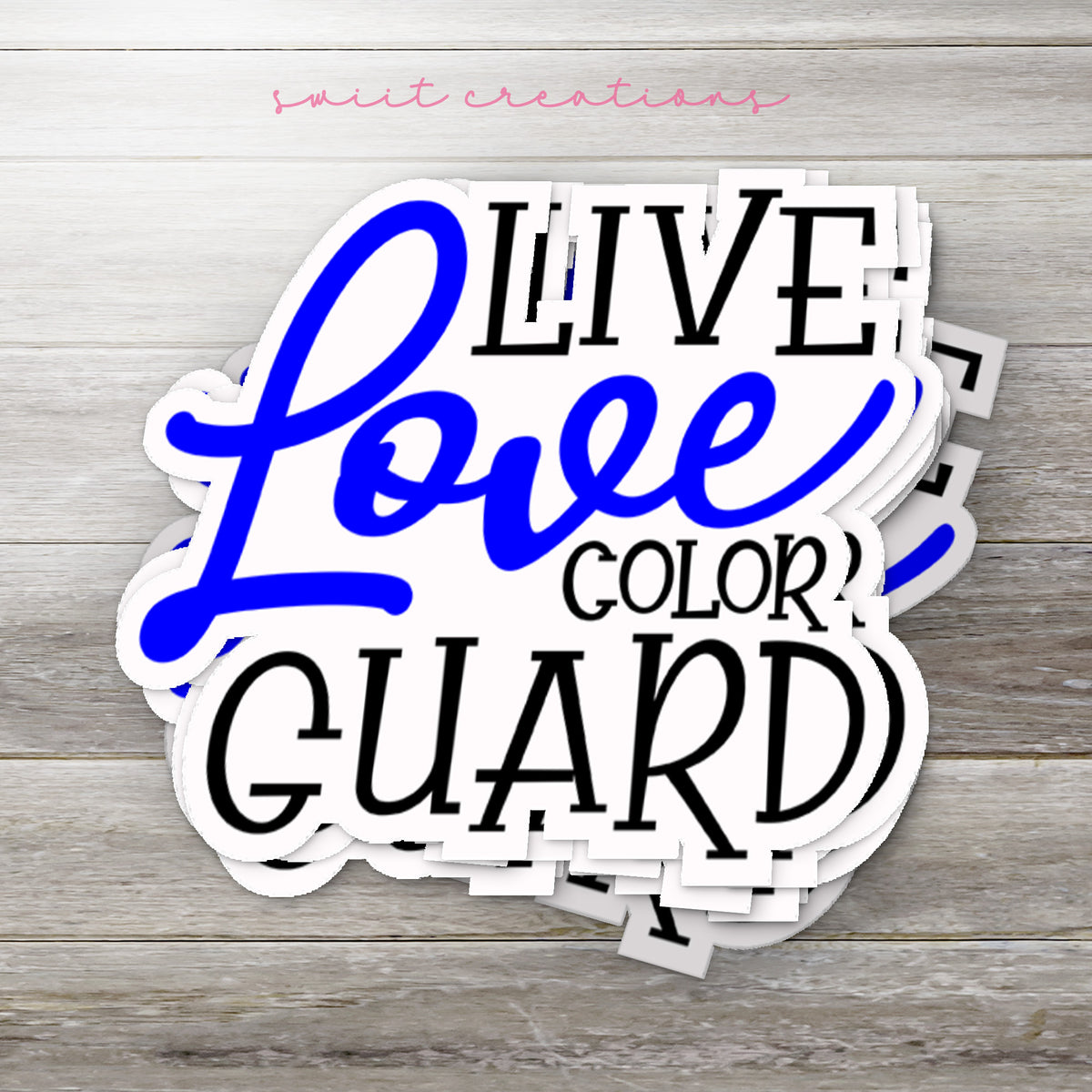 a sticker that says live love color guard