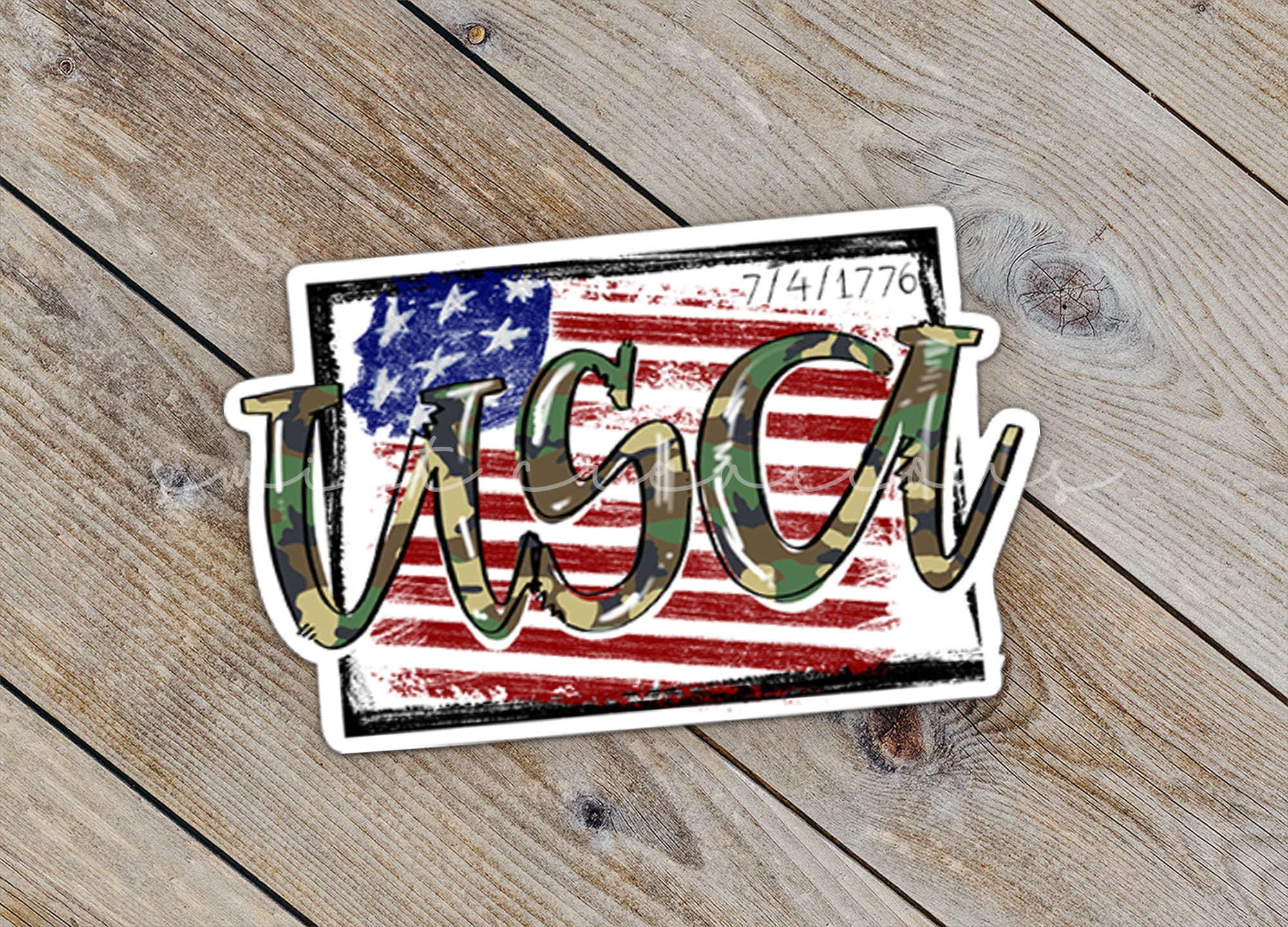 a sticker with the word dca on it