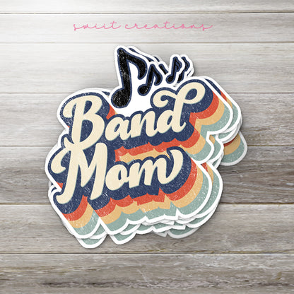 a sticker with the words dj band mom on it