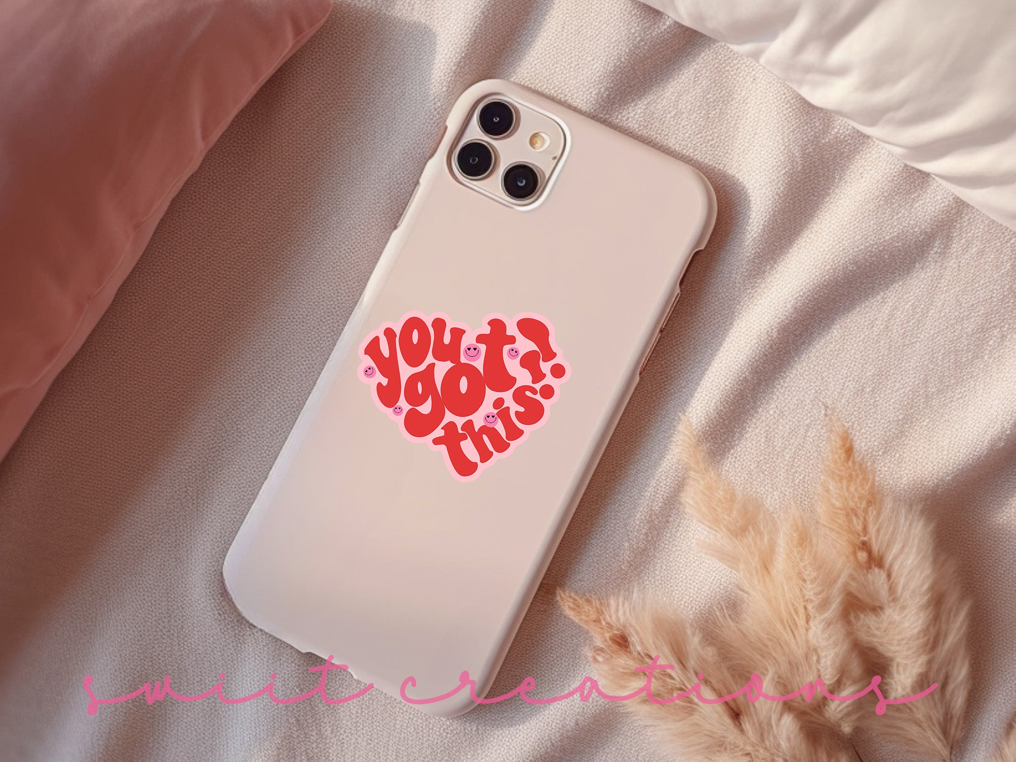 a phone case with a heart on it