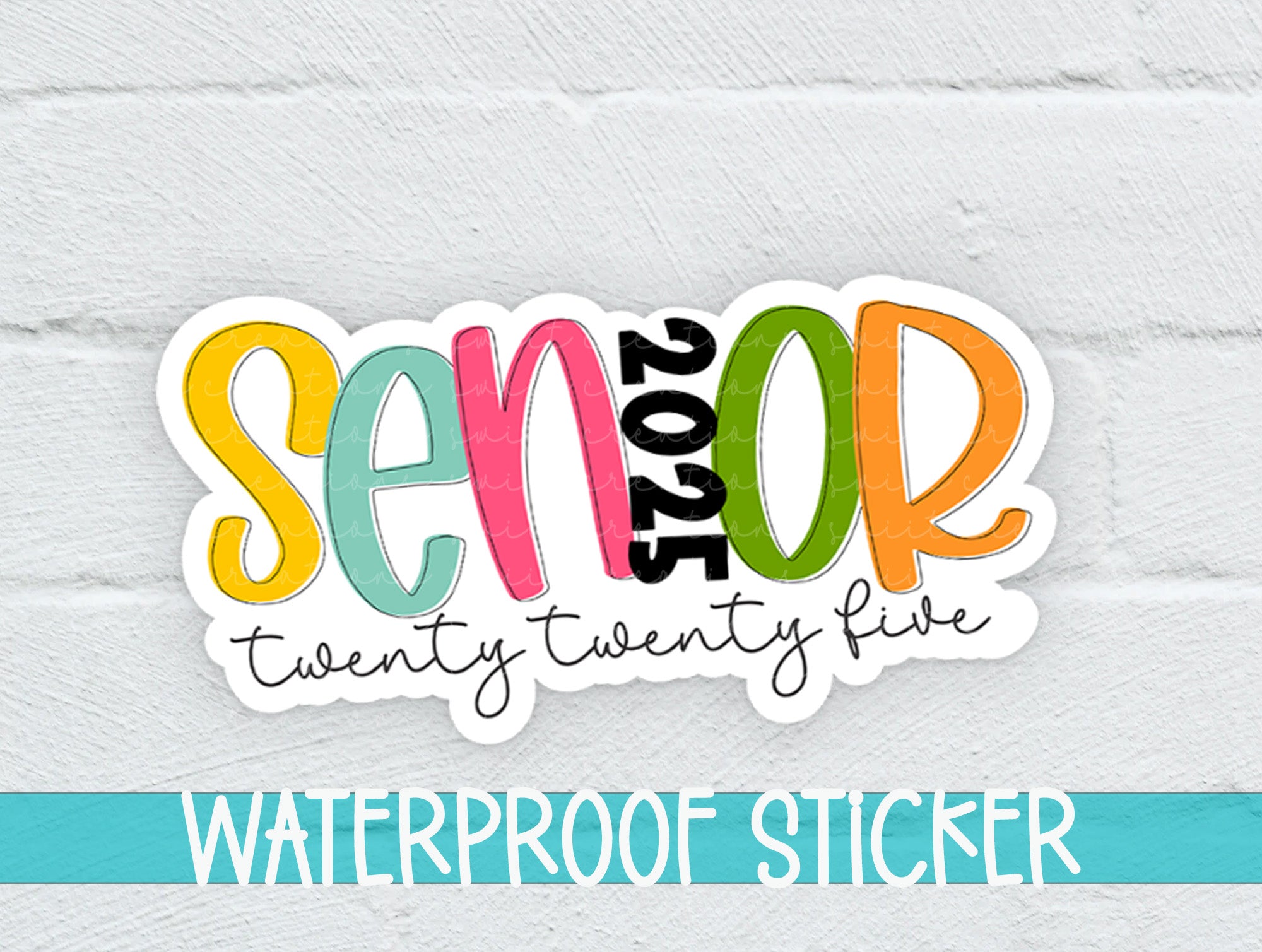 a waterproof sticker with the words waterproof sticker on it
