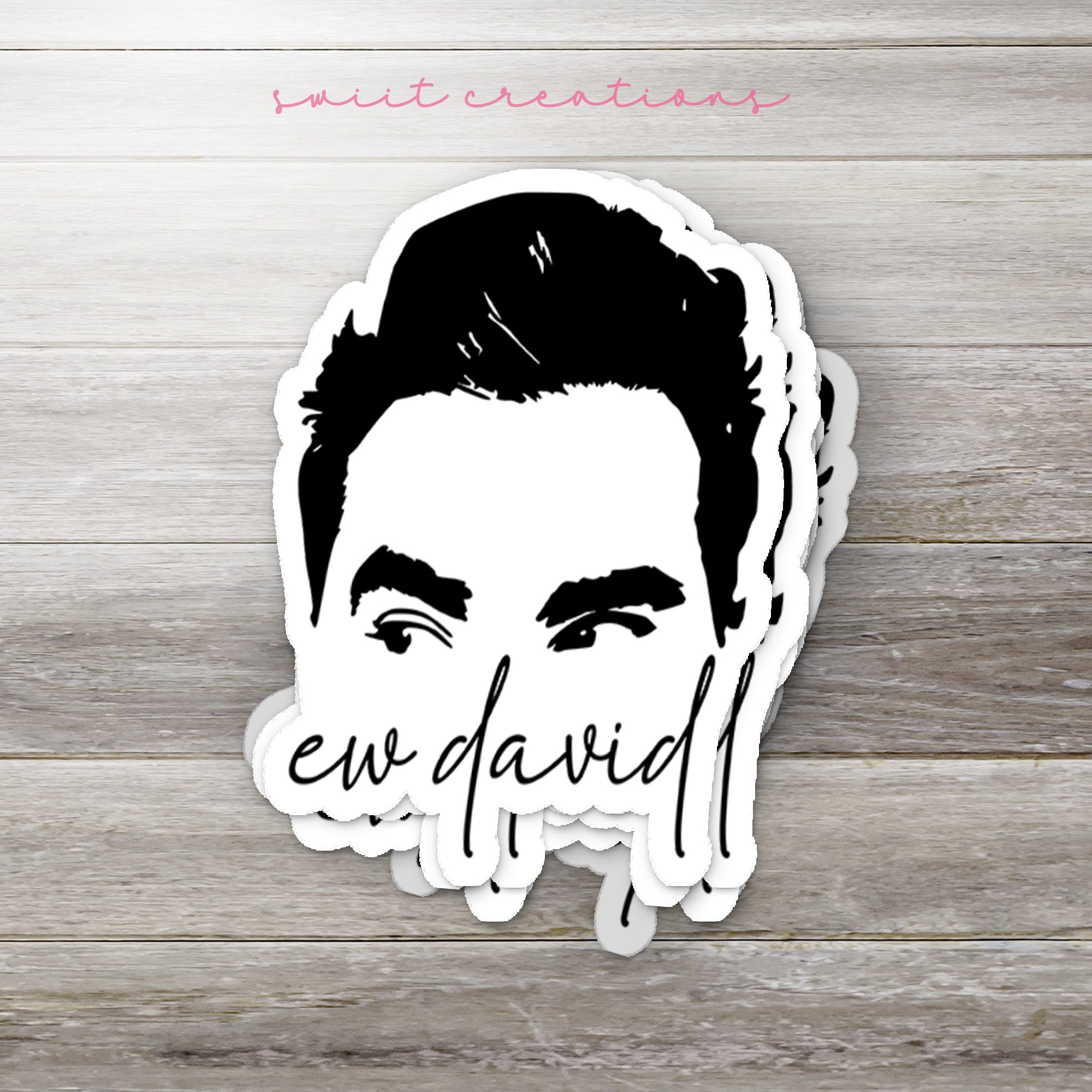 a sticker with a picture of a man's face