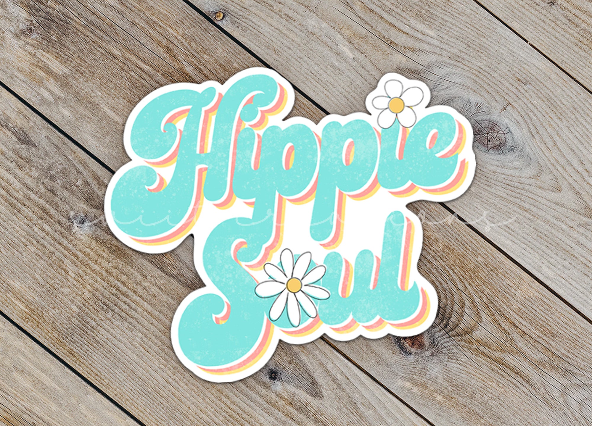 a sticker that says hippie soul on it