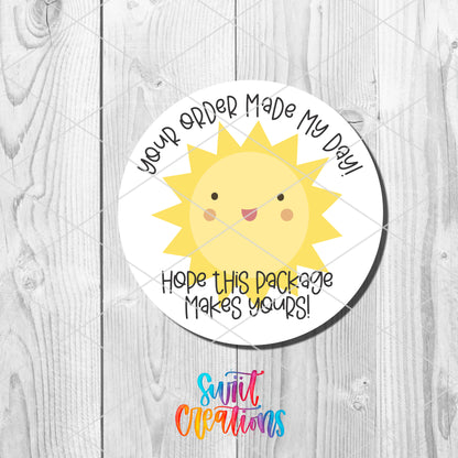 a sticker that says, you're over me my day hope this package