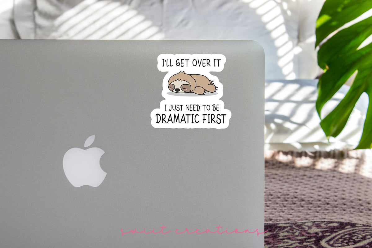 a laptop computer with a sticker on it