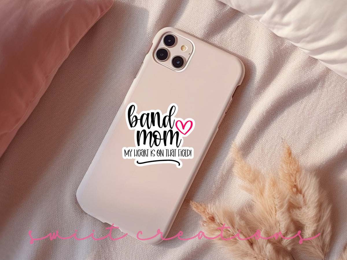 a phone case that says band mom on it