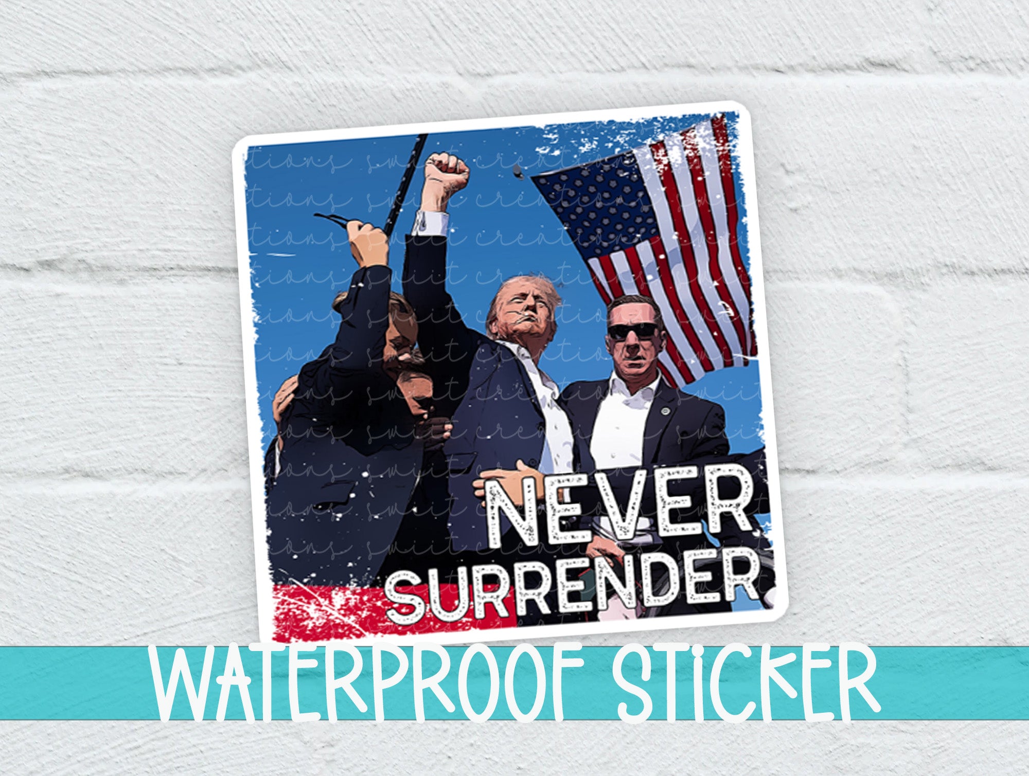 a picture of two men holding american flags