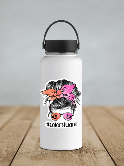 a water bottle with a picture of a woman's face on it