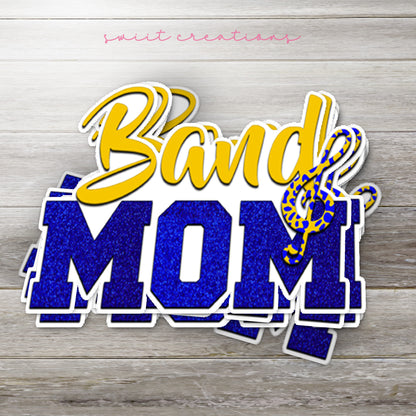 a sticker that says band mom on it