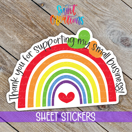 a rainbow sticker with the words, i love you for supporting my small rainbow