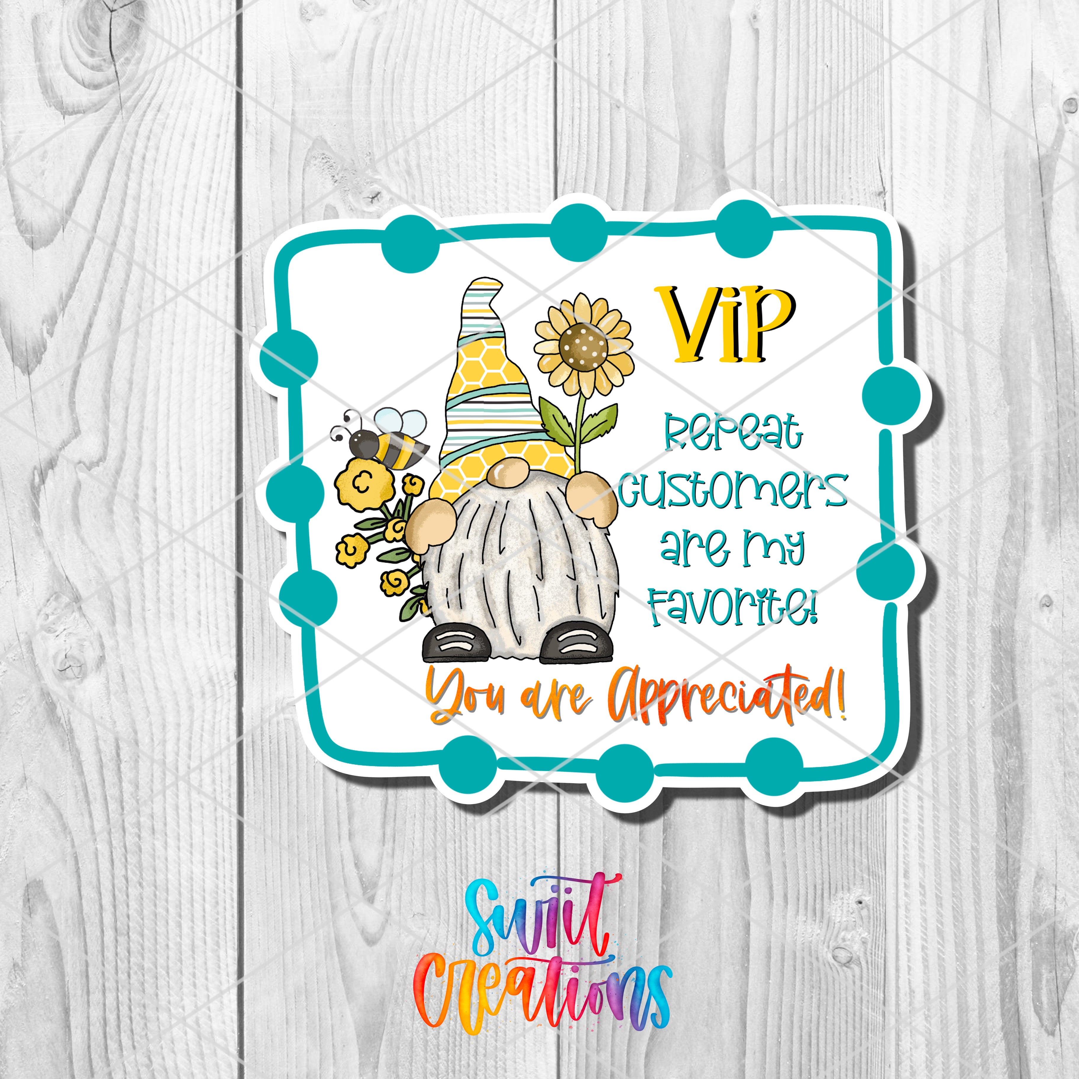 a sticker with a picture of a person wearing a birthday hat