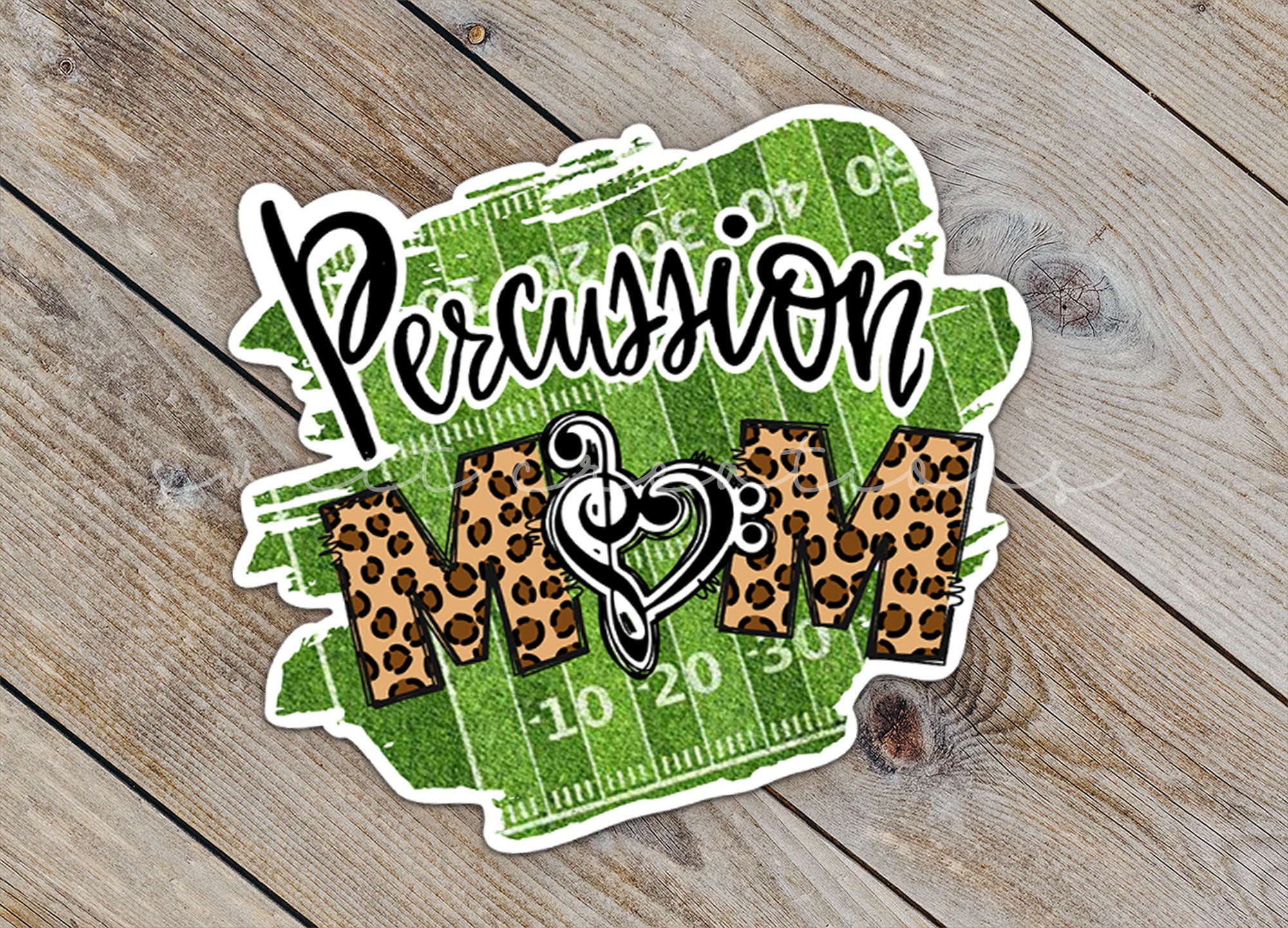 a sticker with the word percussion on it