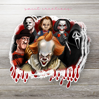 a picture of a group of people with clown faces