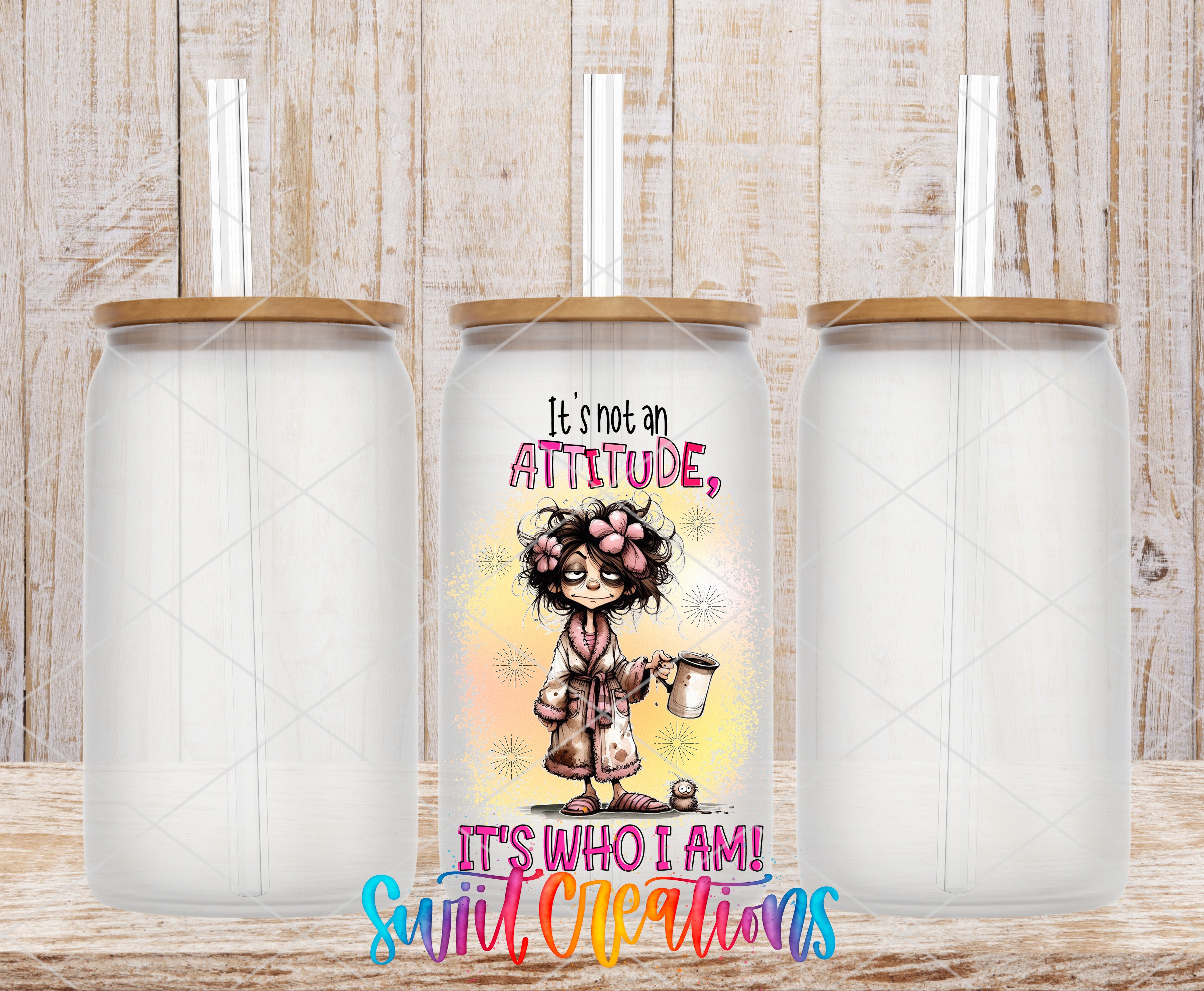 a colorful and whimsical design of a girl with a flower in her hair, surrounded by a cheerful and uplifting message.