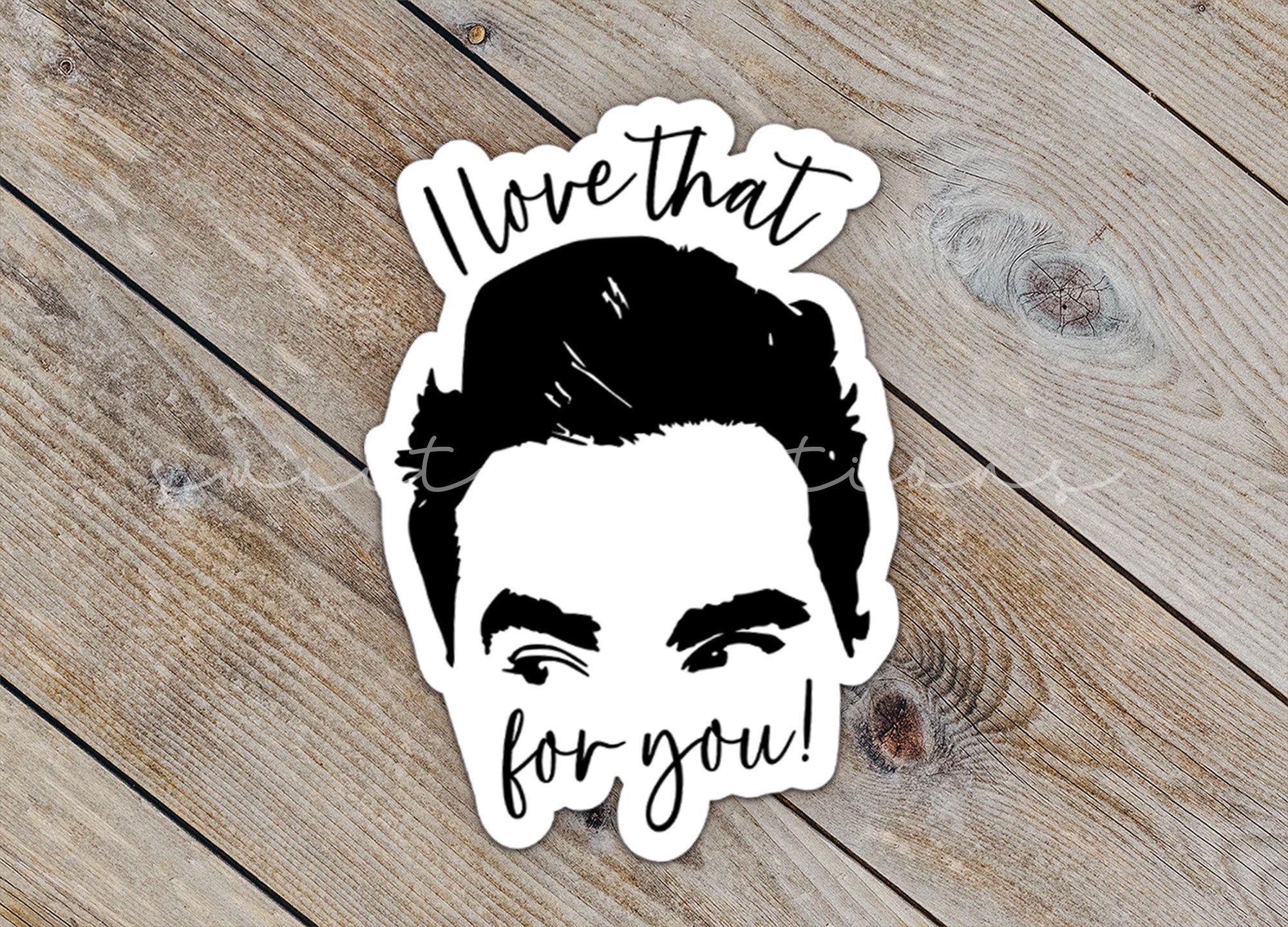 a sticker with a picture of a man's face on it