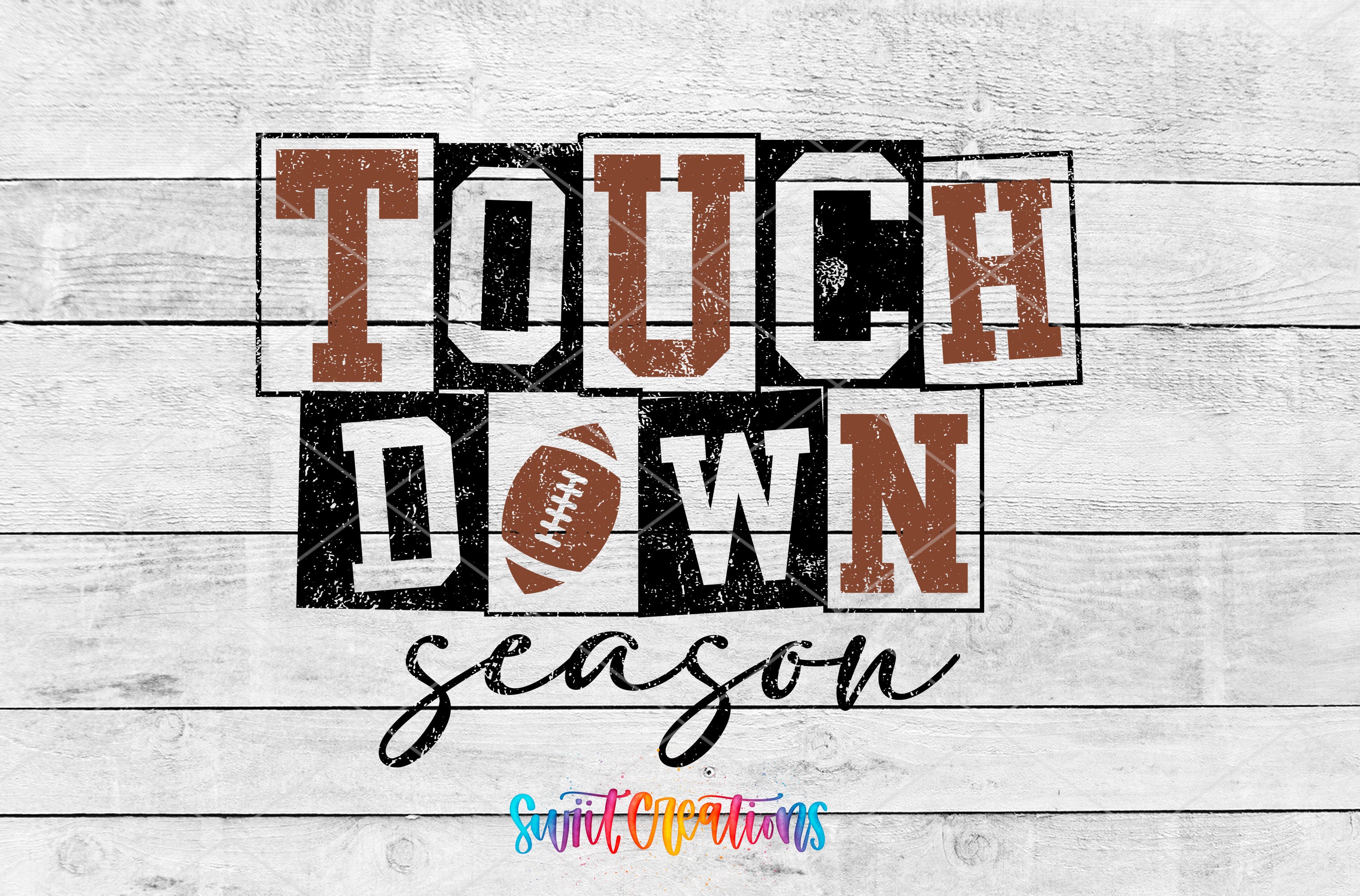 a collage of various images, including a football, with the text "TOUCH DOWN season" prominently displayed.