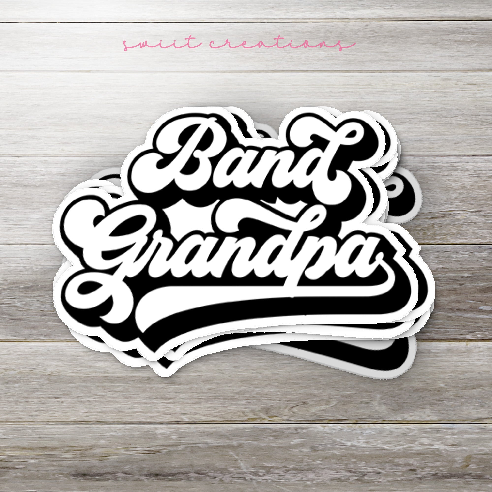 a sticker that says band grandpa on it