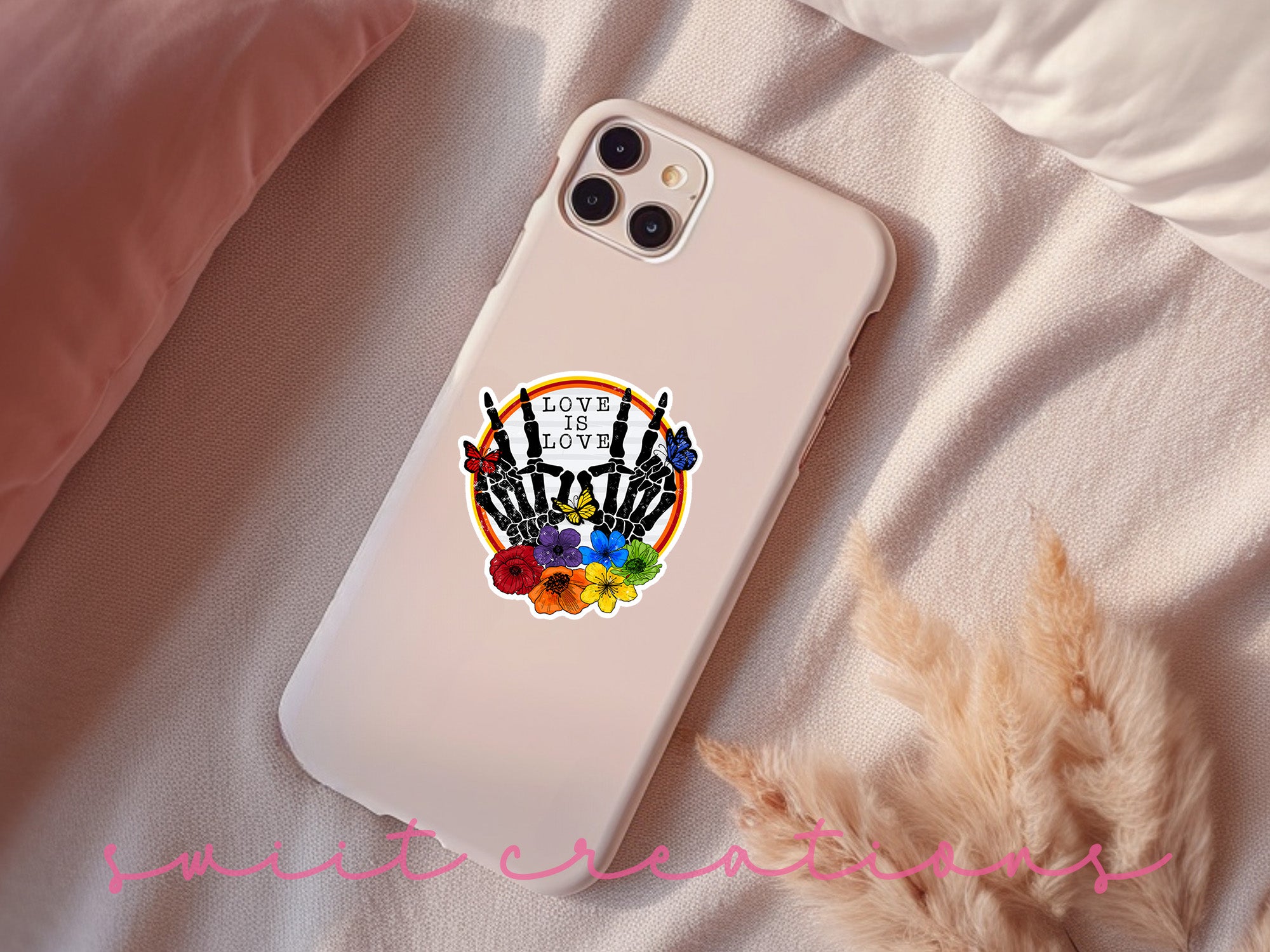 a phone case with a hand print on it