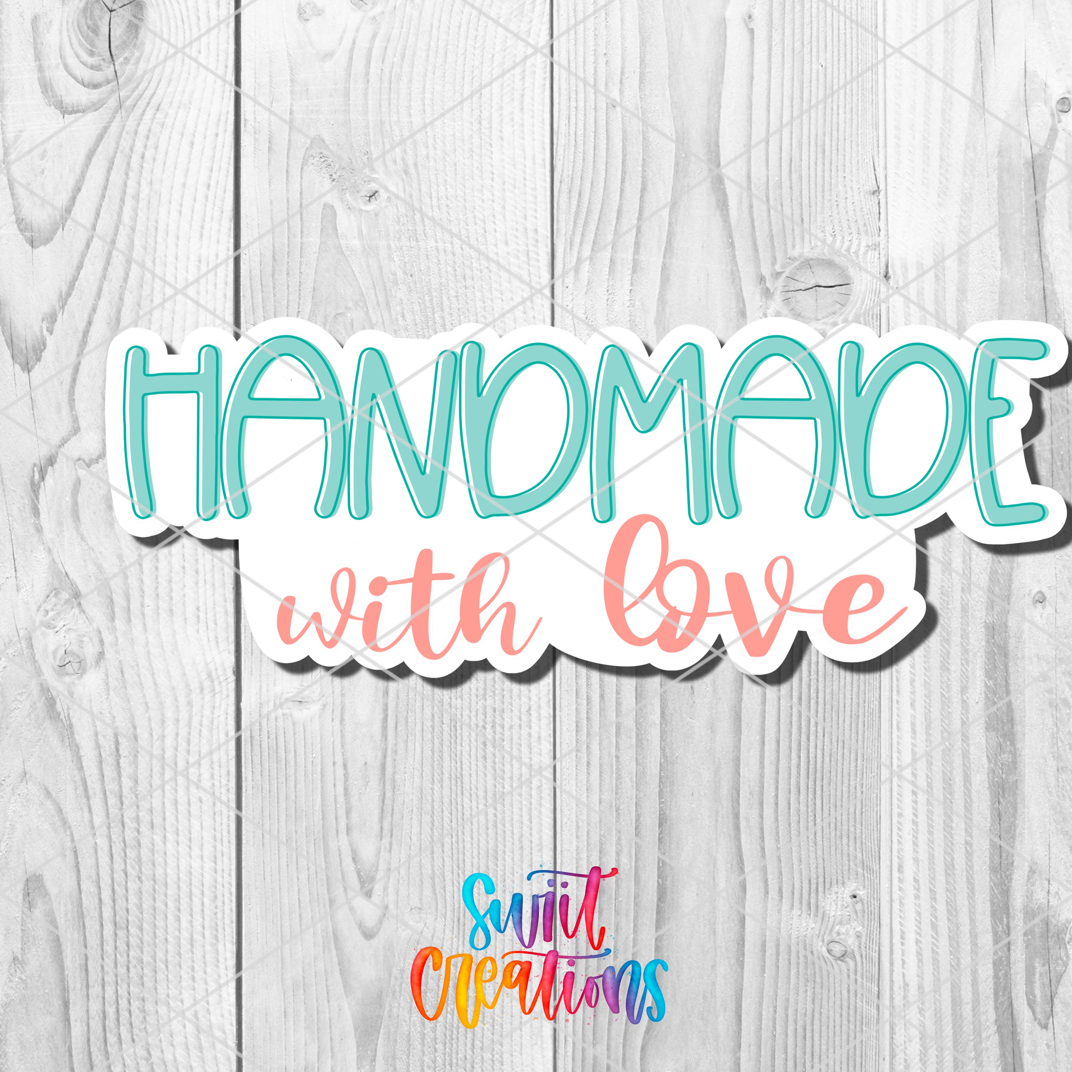 a handmade sticker with the words handmade with love