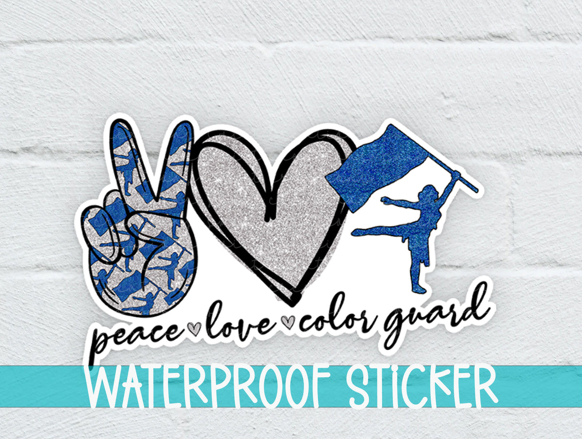 a white brick wall with a blue and silver sticker on it