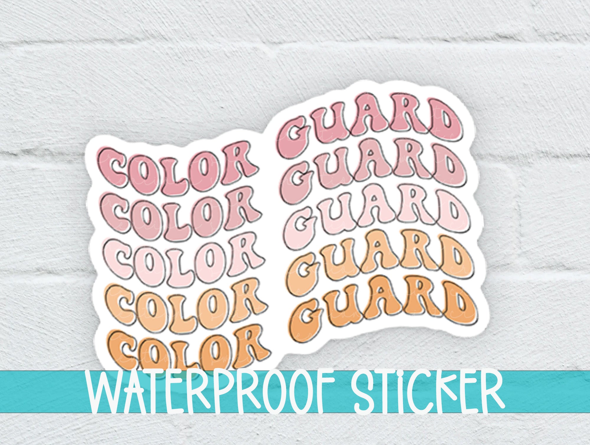a waterproof sticker with the words color guard on it