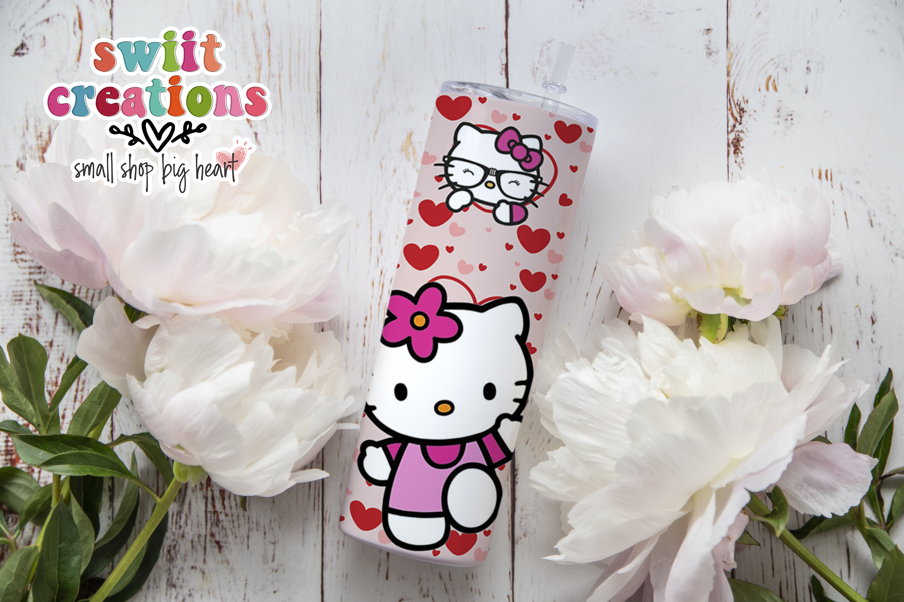 Kitty Hearts Tumbler (T386)