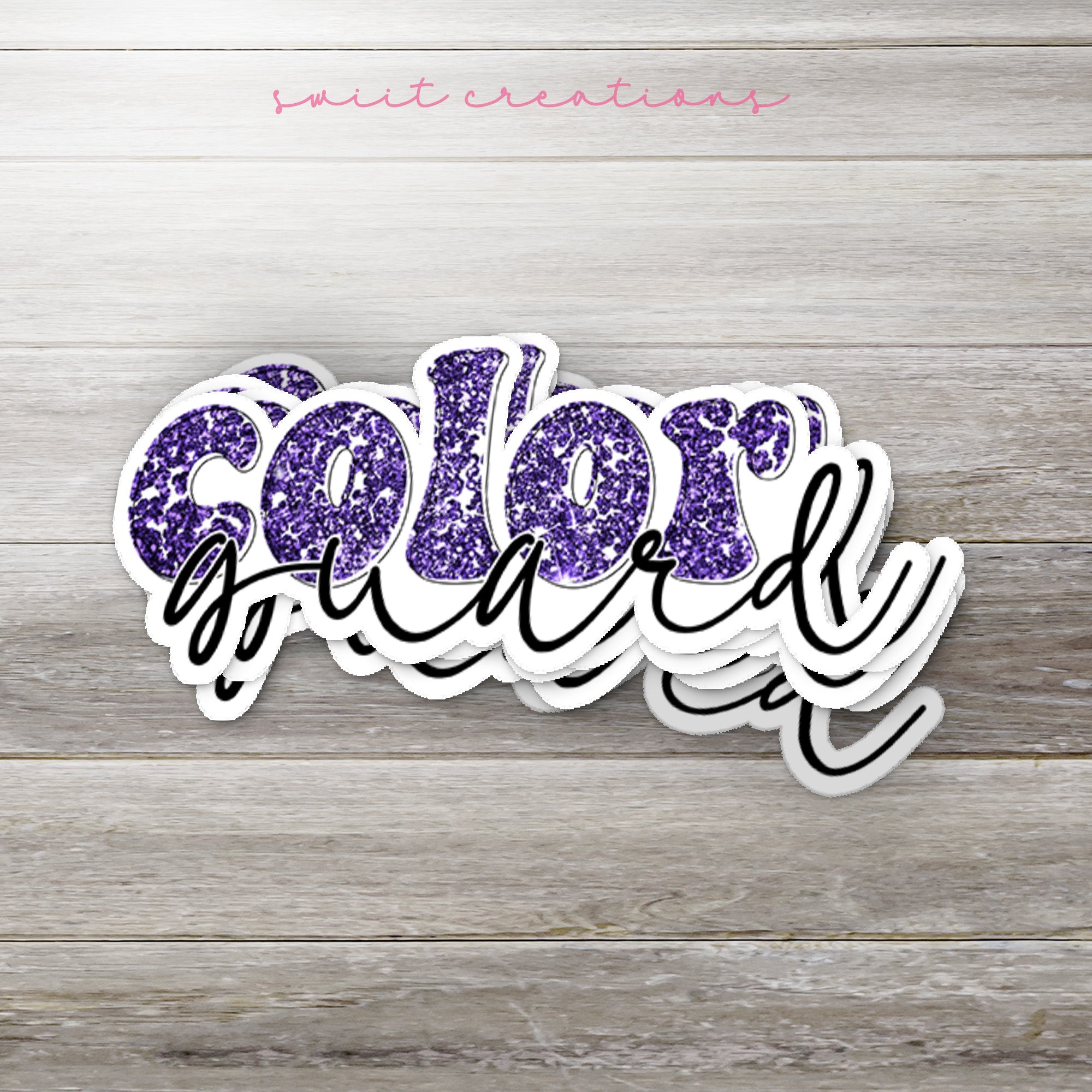 a sticker with the word color inside of it