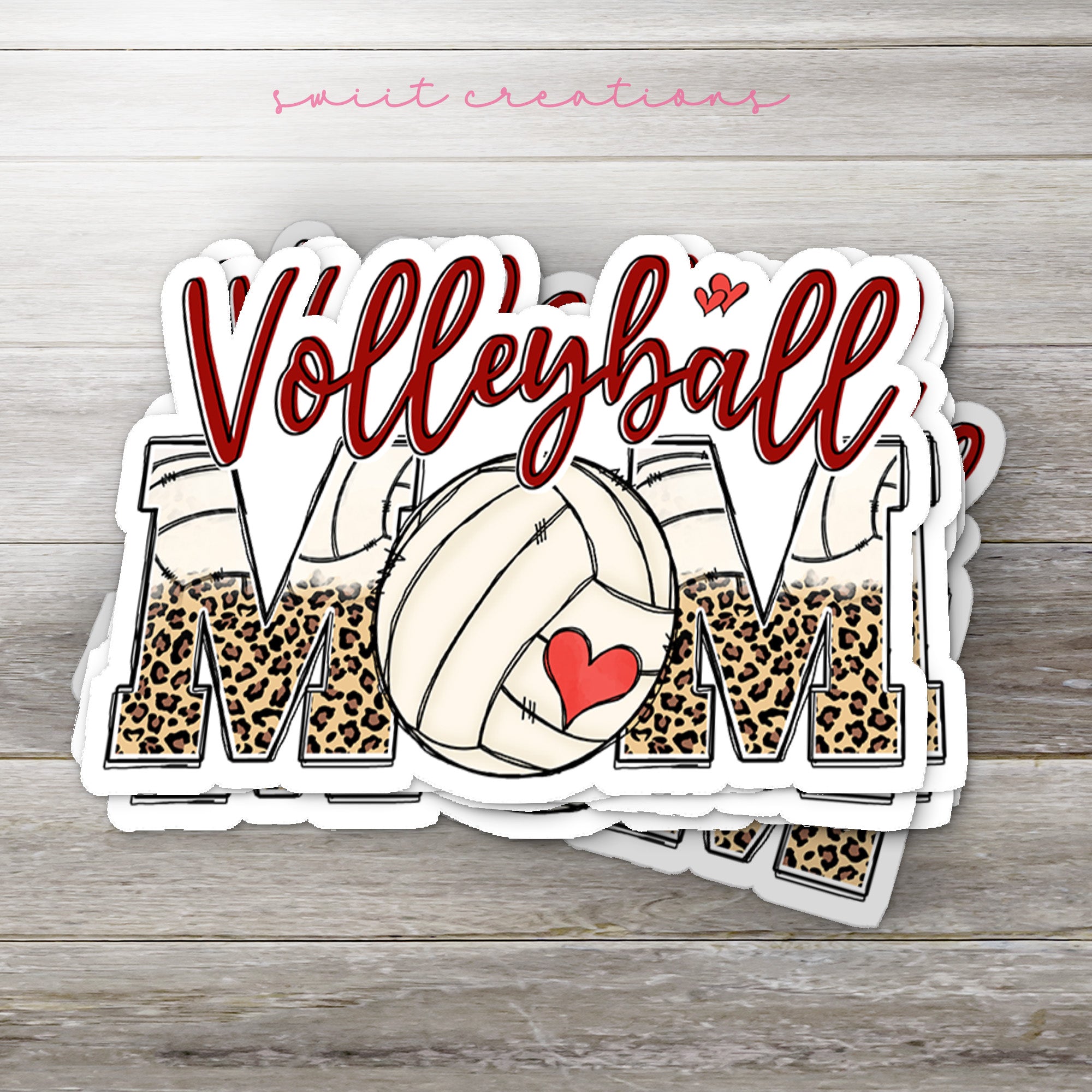 a sticker that says volleyball mom on it