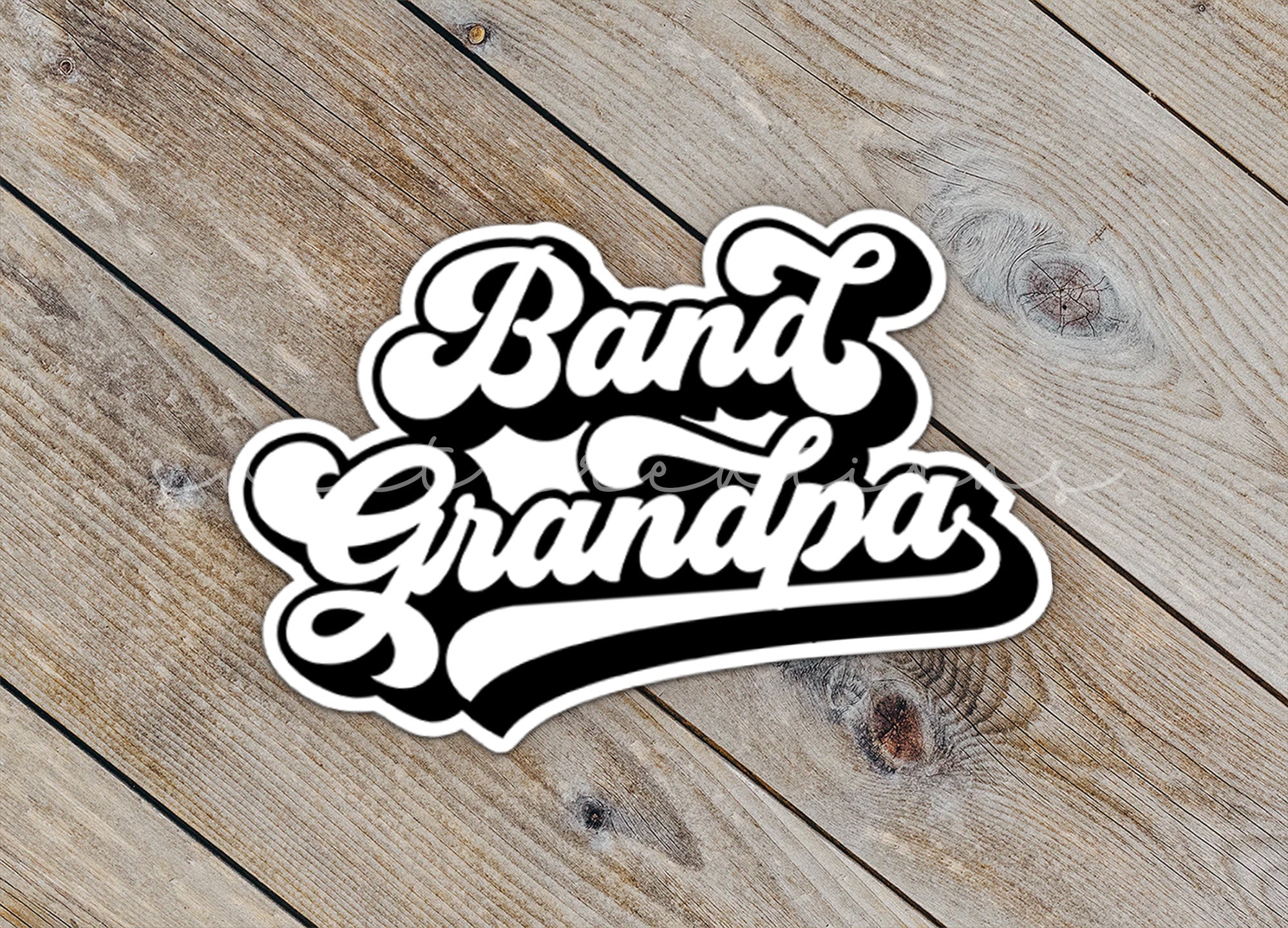 a sticker that says band grandpa on it