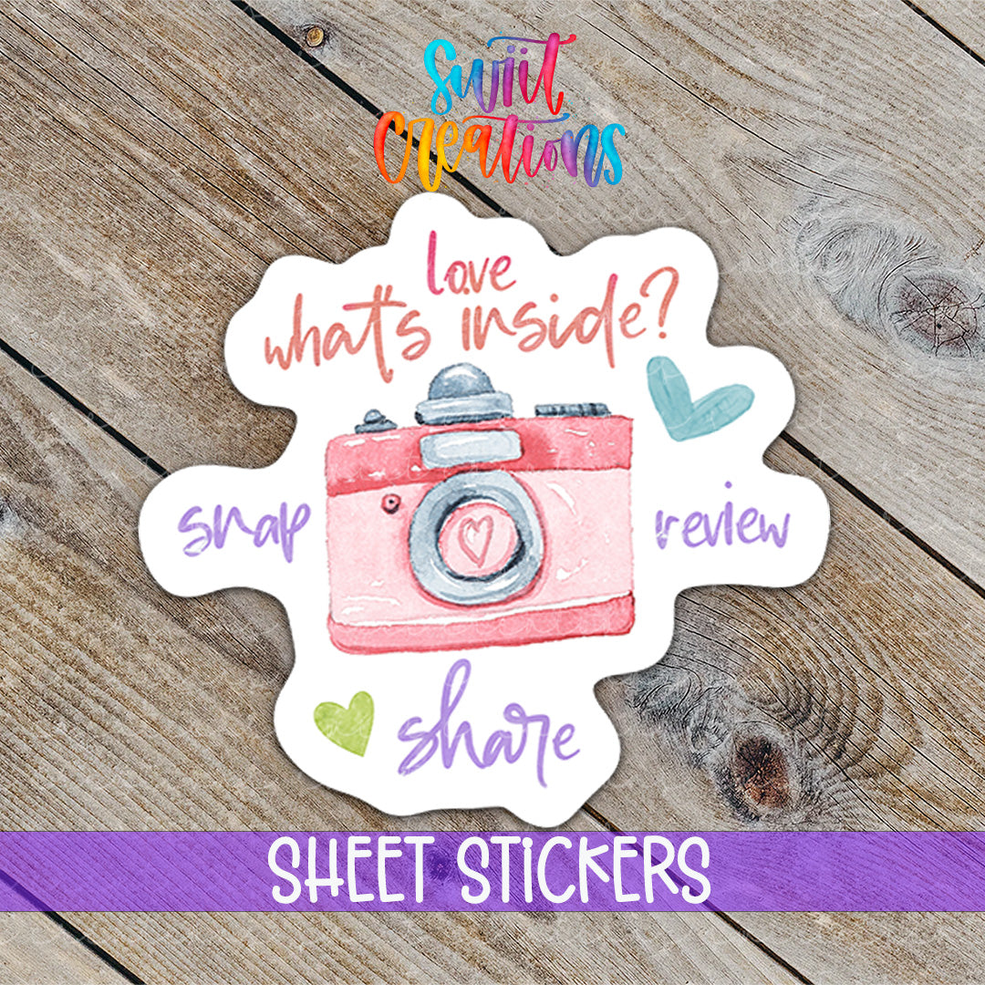 a sticker with a picture of a camera on it