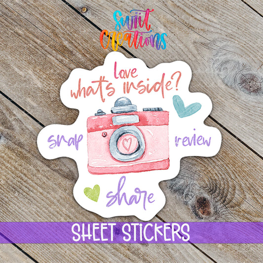 a sticker with a picture of a camera on it