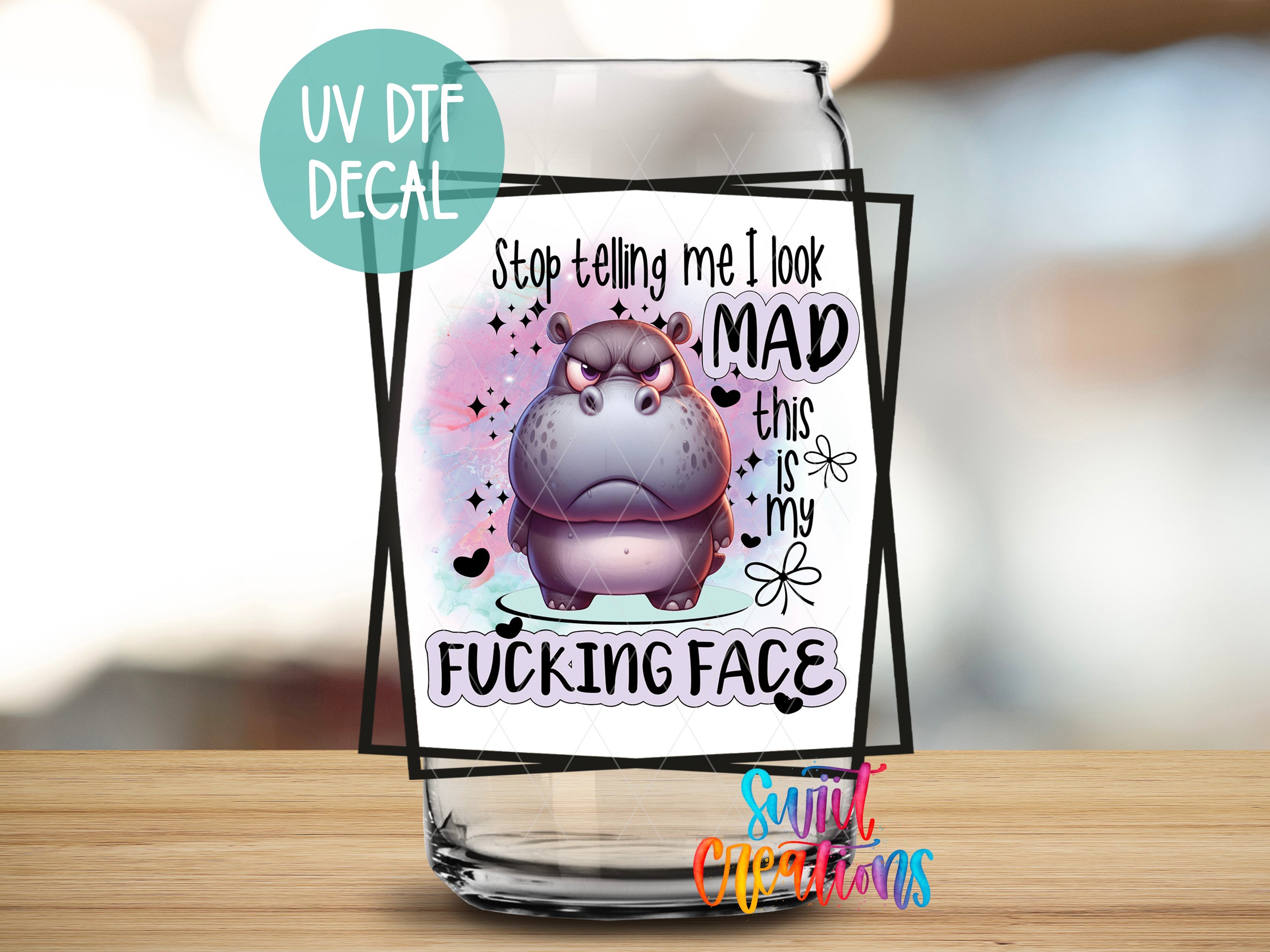 a card with a picture of a hippo on it