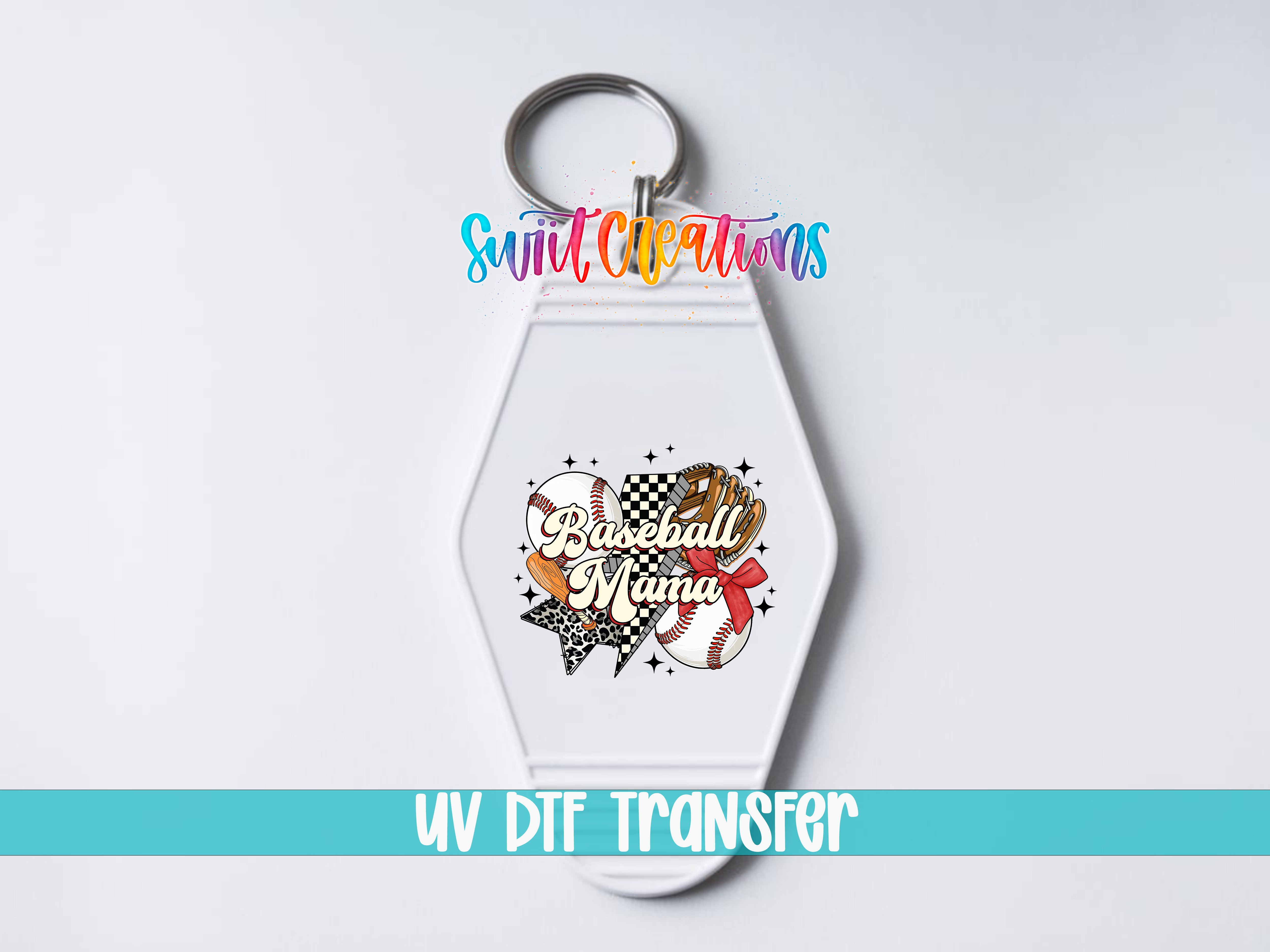 A keychain with a baseball-themed design and the text "Baseball Miami" printed on it.