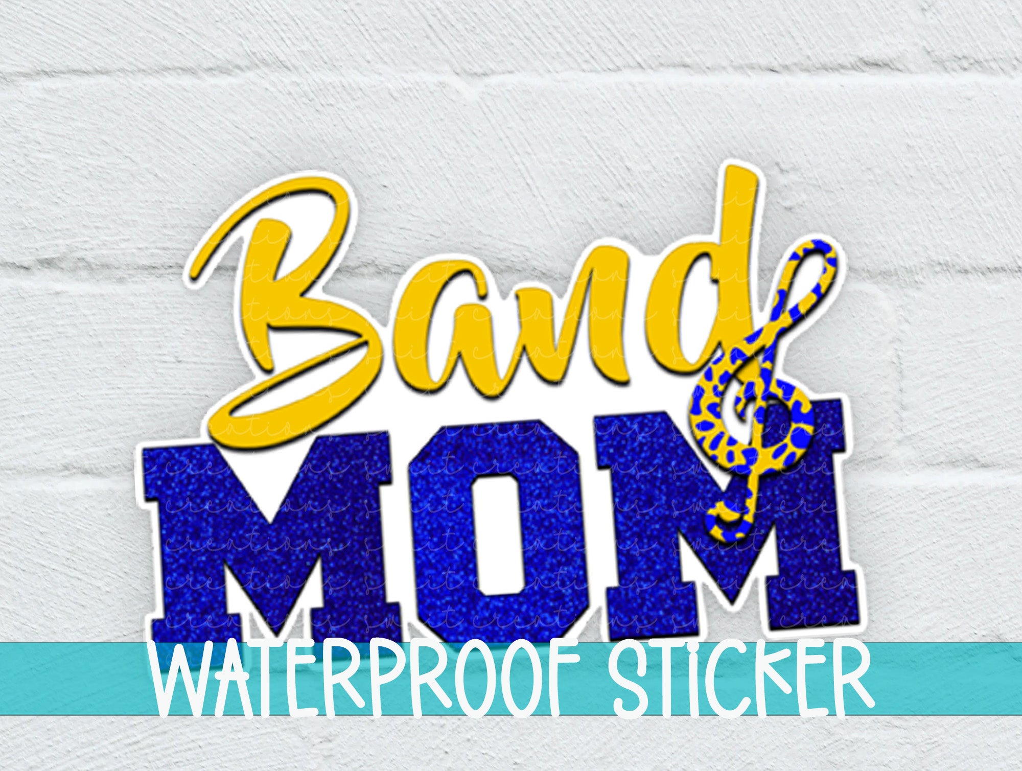 a sign that says band mom waterproof sticker