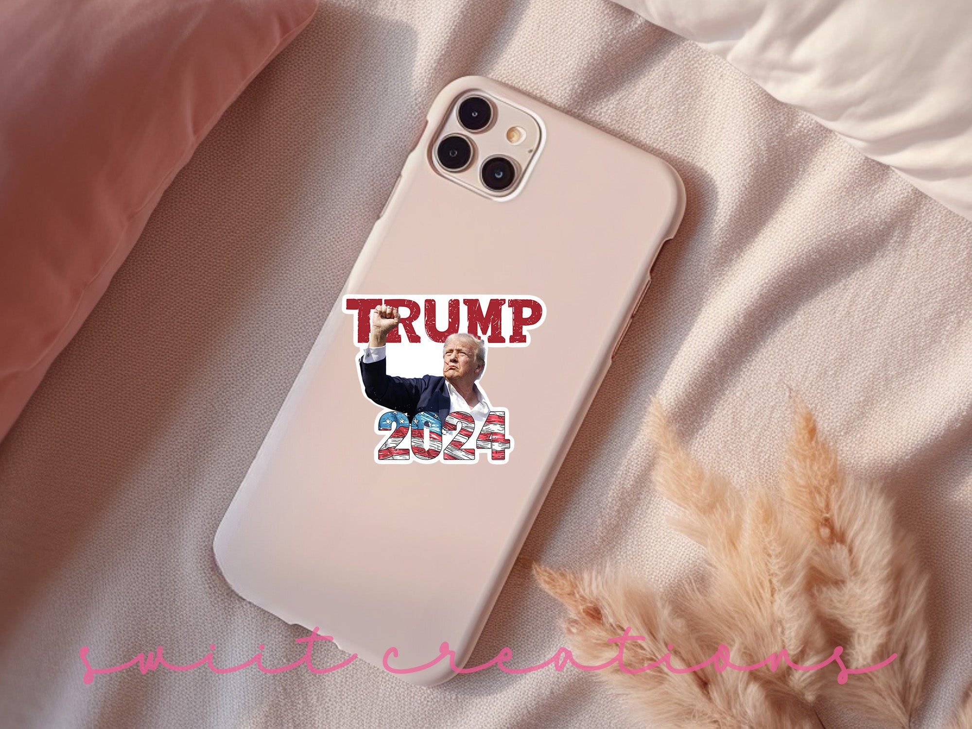 a phone case with a picture of donald trump on it