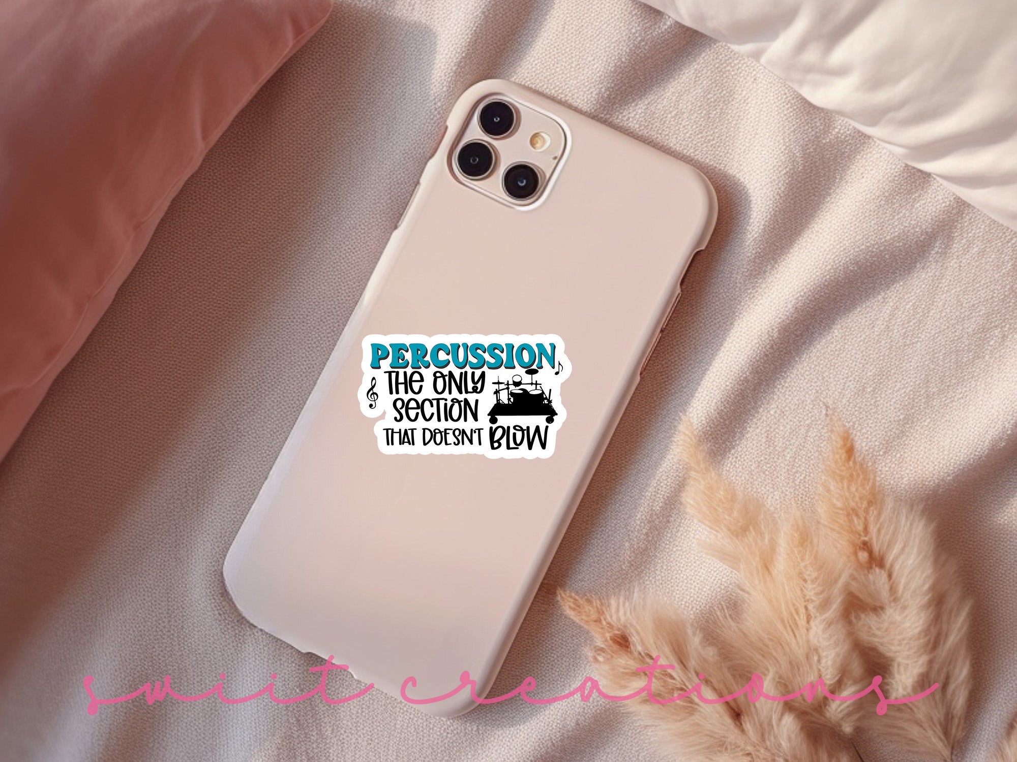 a phone case that has a sticker on it